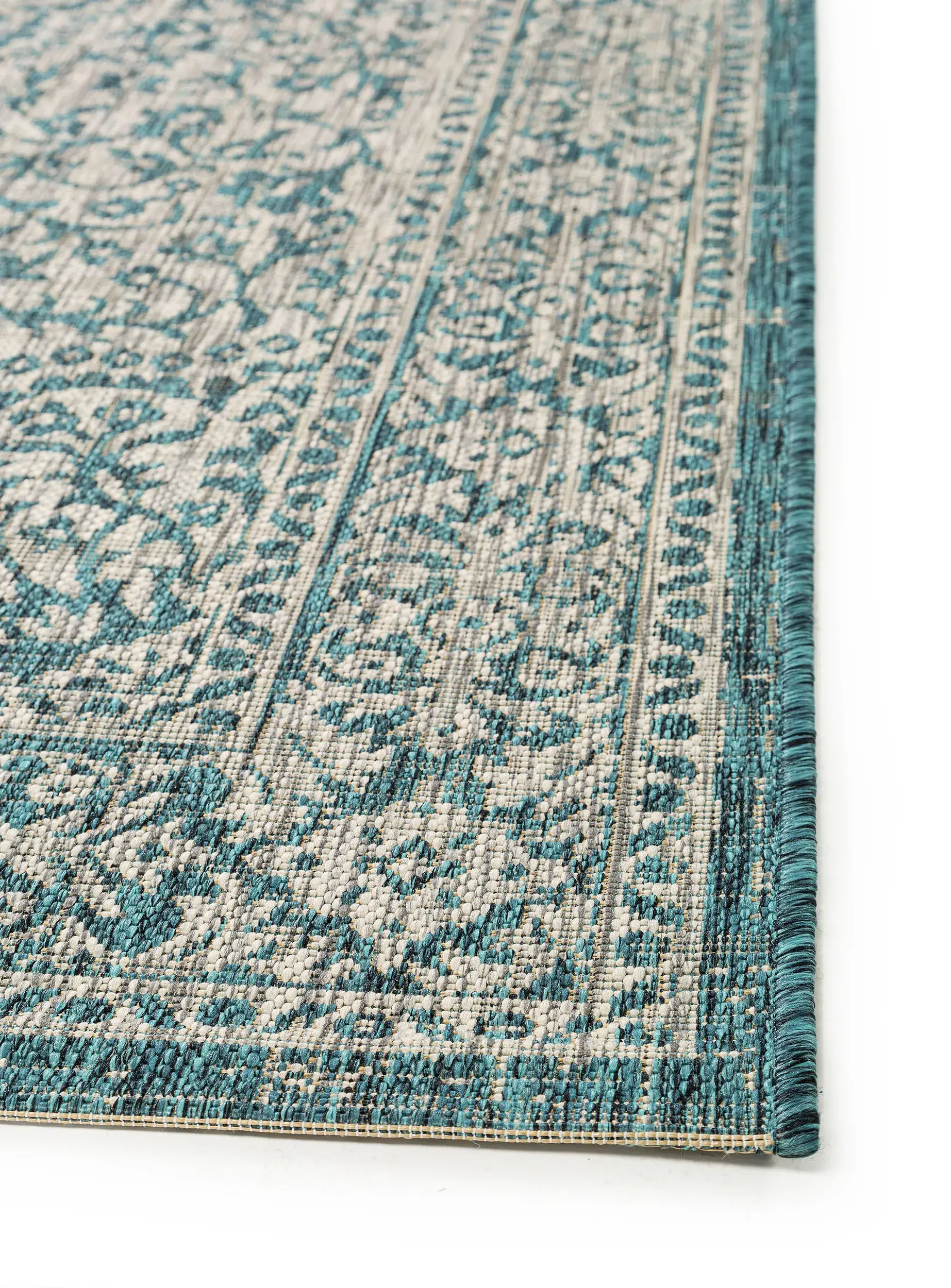 Teppich aus 100% Polypropylen in Blau mit 100% Polypropylen hohem Flor von benuta Nest