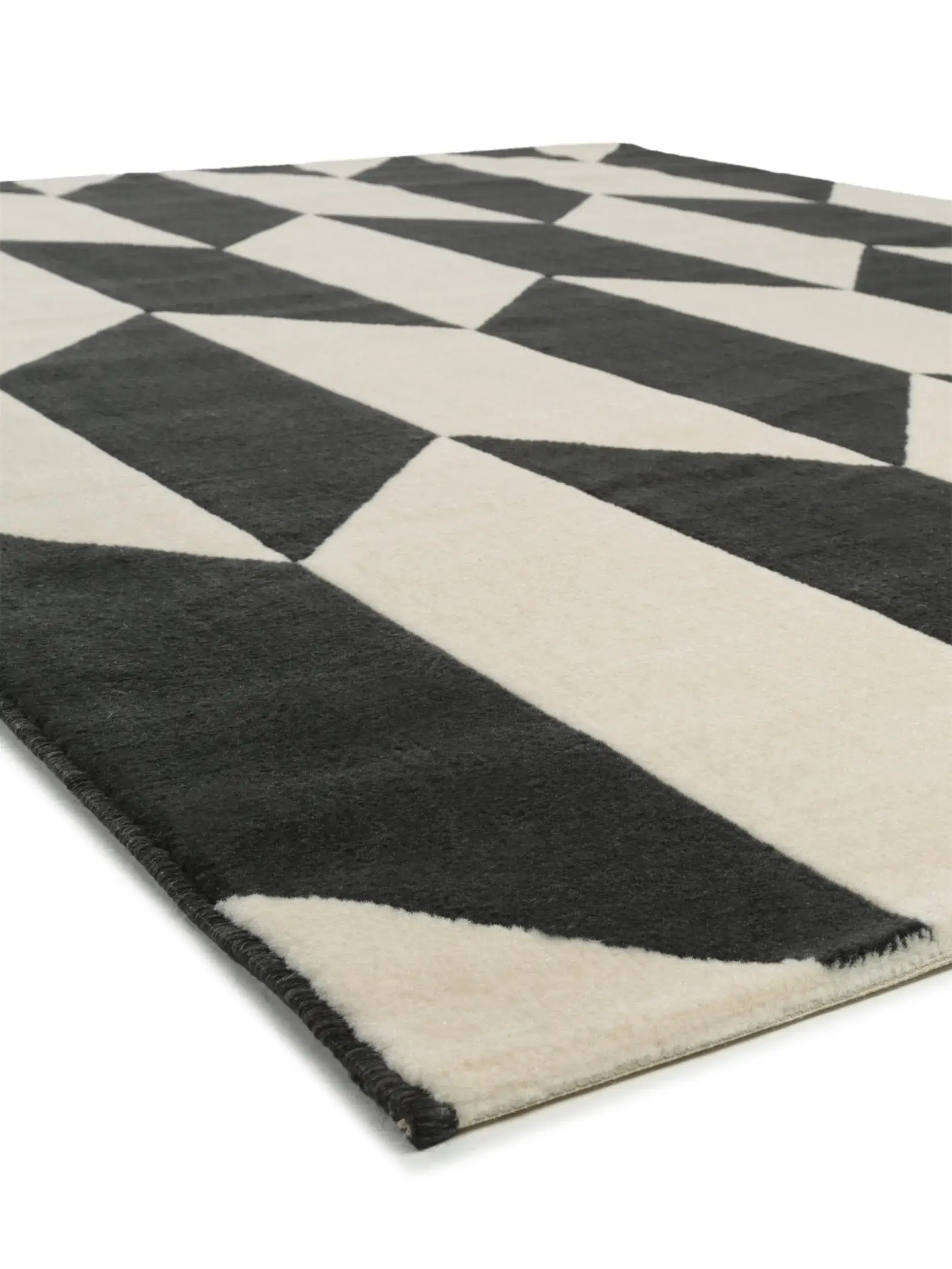 Teppich aus 100% Polypropylen in Schwarz/Weiß mit 100% Polypropylen hohem Flor von benuta Pop