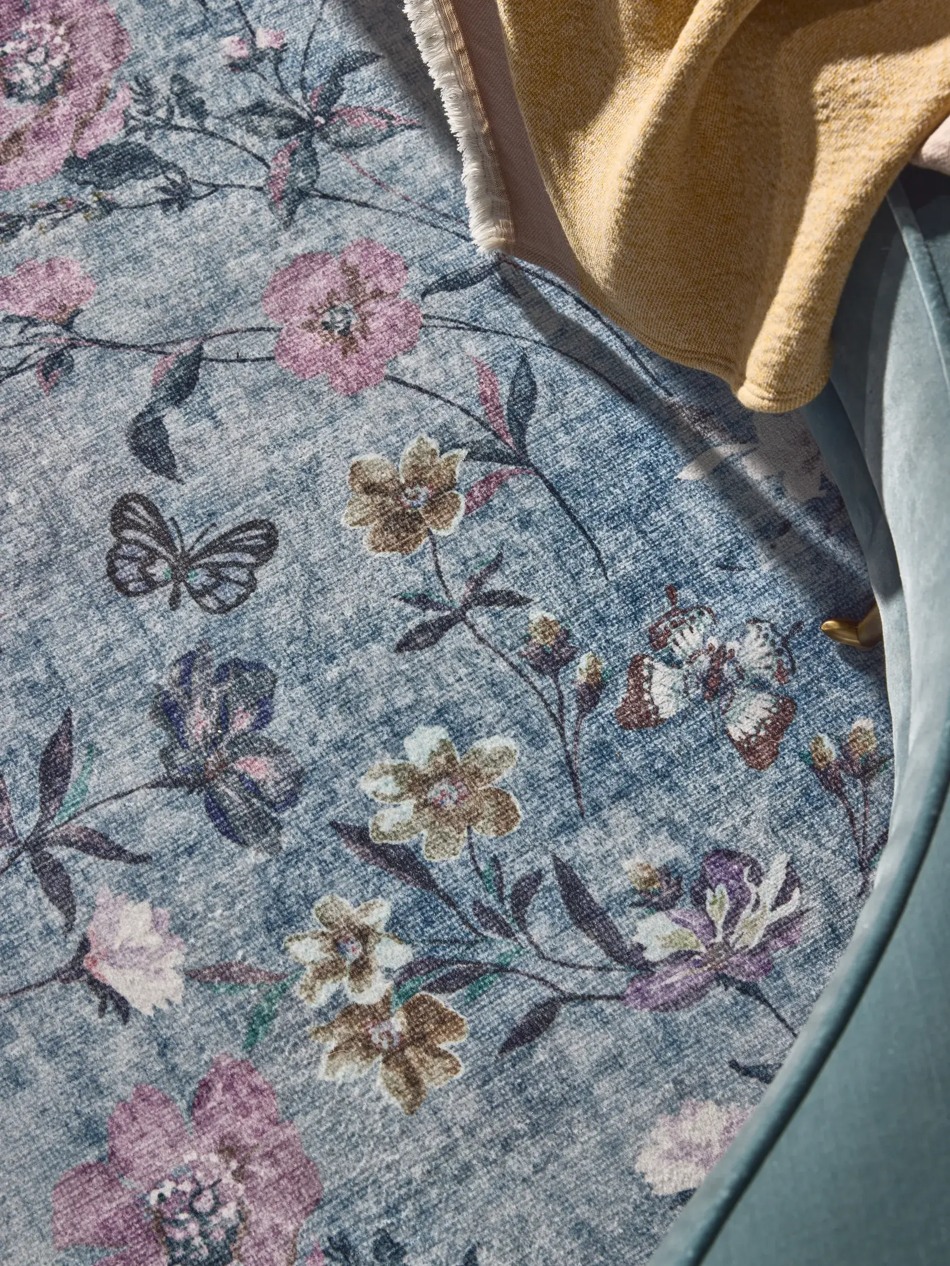 Teppich aus 100% Polyester in Multicolor mit 100% Polyester hohem Flor von benuta Nest