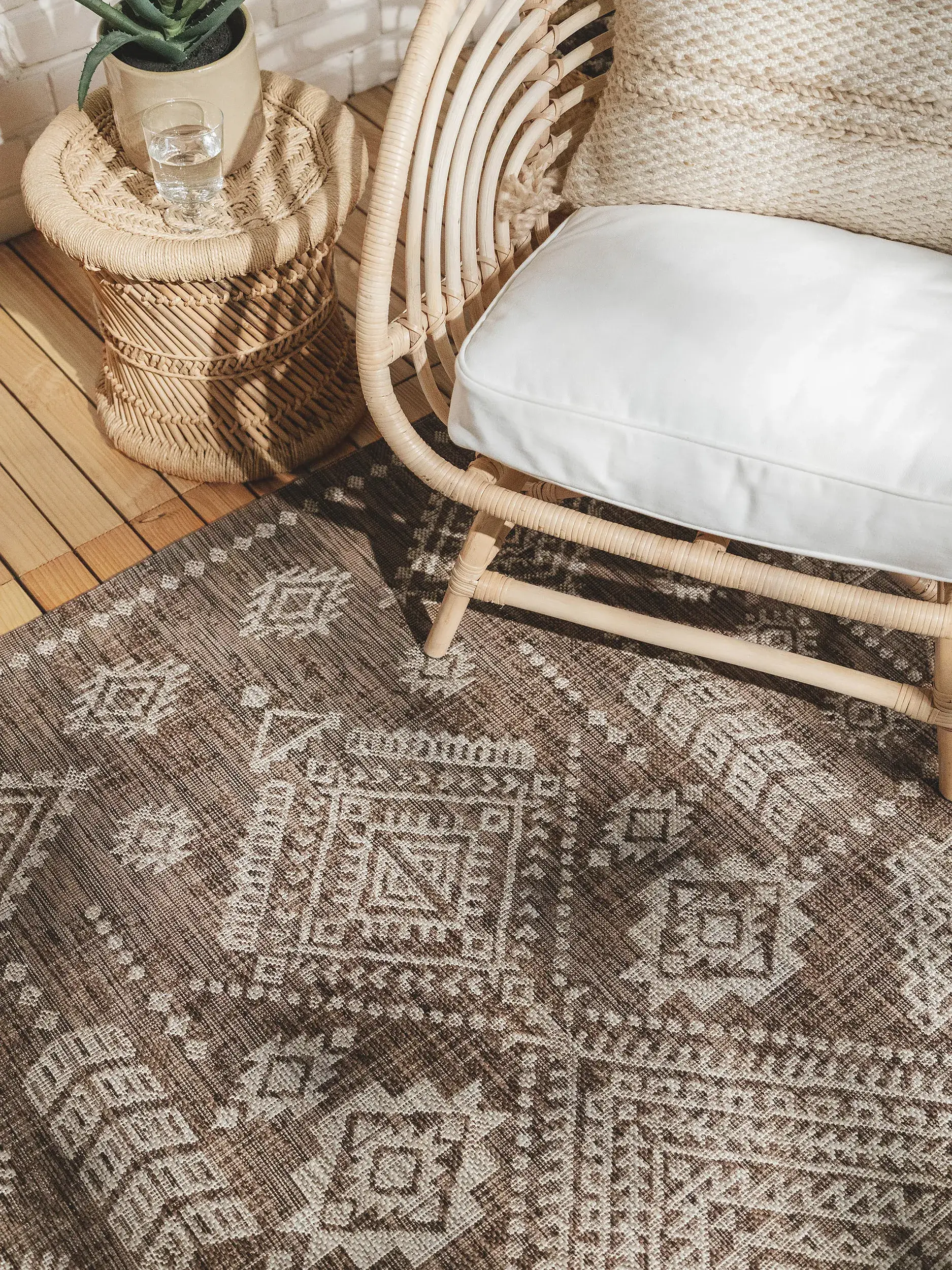 Tapis en 100% Polypropylène en Marron avec une pile de 100% Polypropylène de hauteur de benuta POP
