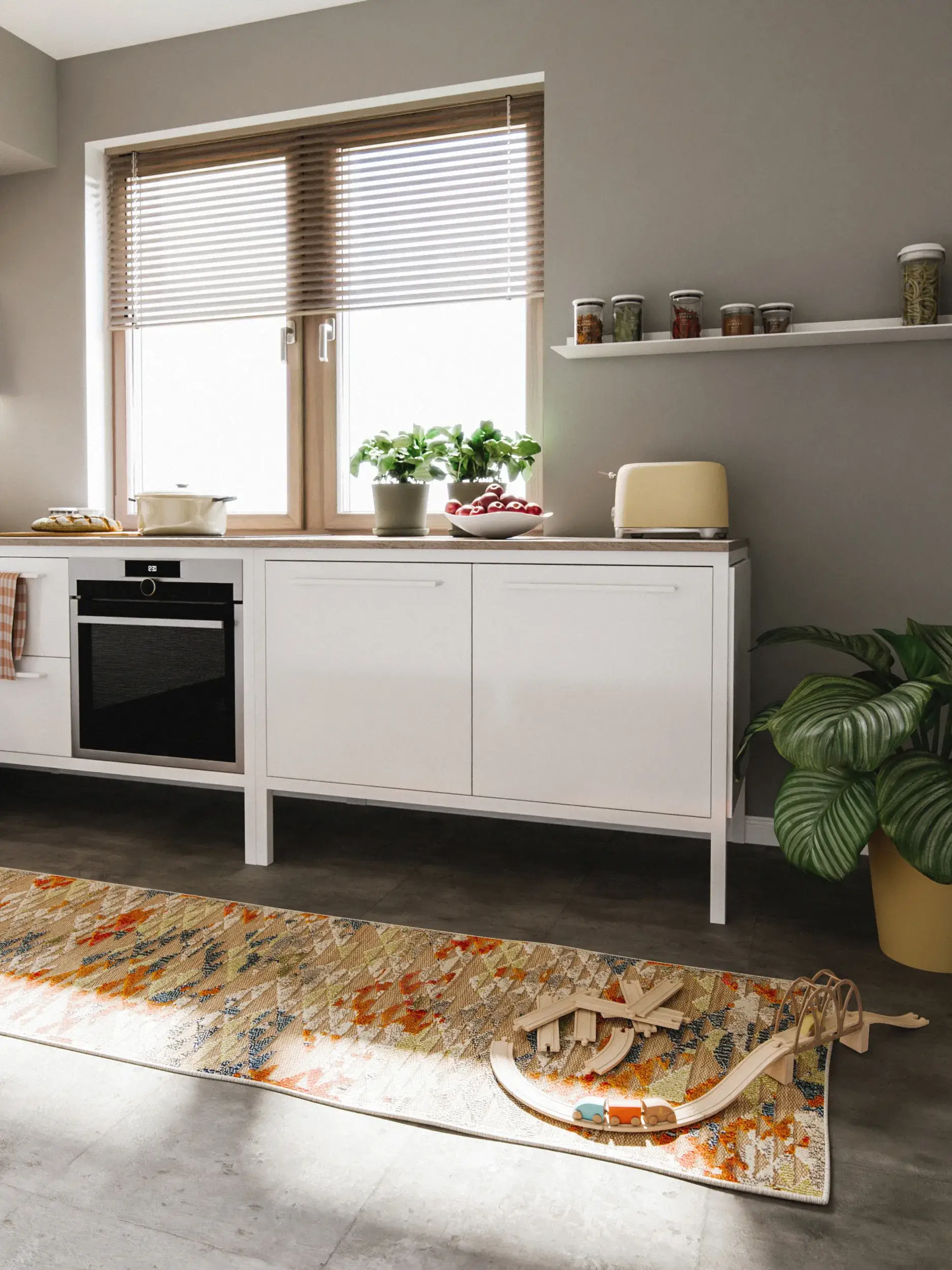 Matta av 100% Polypropen i Flerfärgad med 100% Polypropen hög lugg från benuta nest