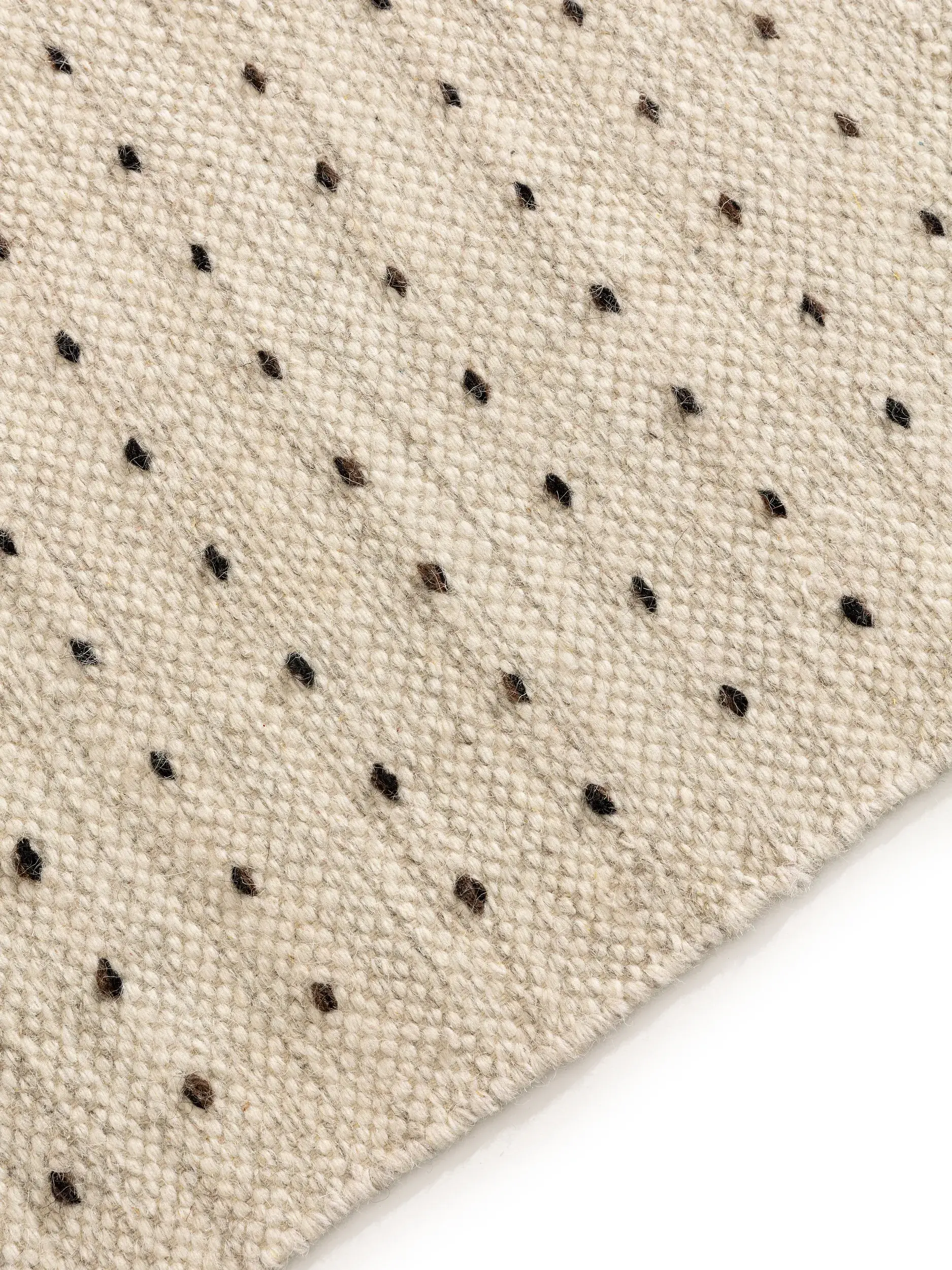 Tapis en 70% Laine, 30% Coton en Noir/Blanc avec une pile de 70% Laine, 30% Coton de hauteur de benuta POP