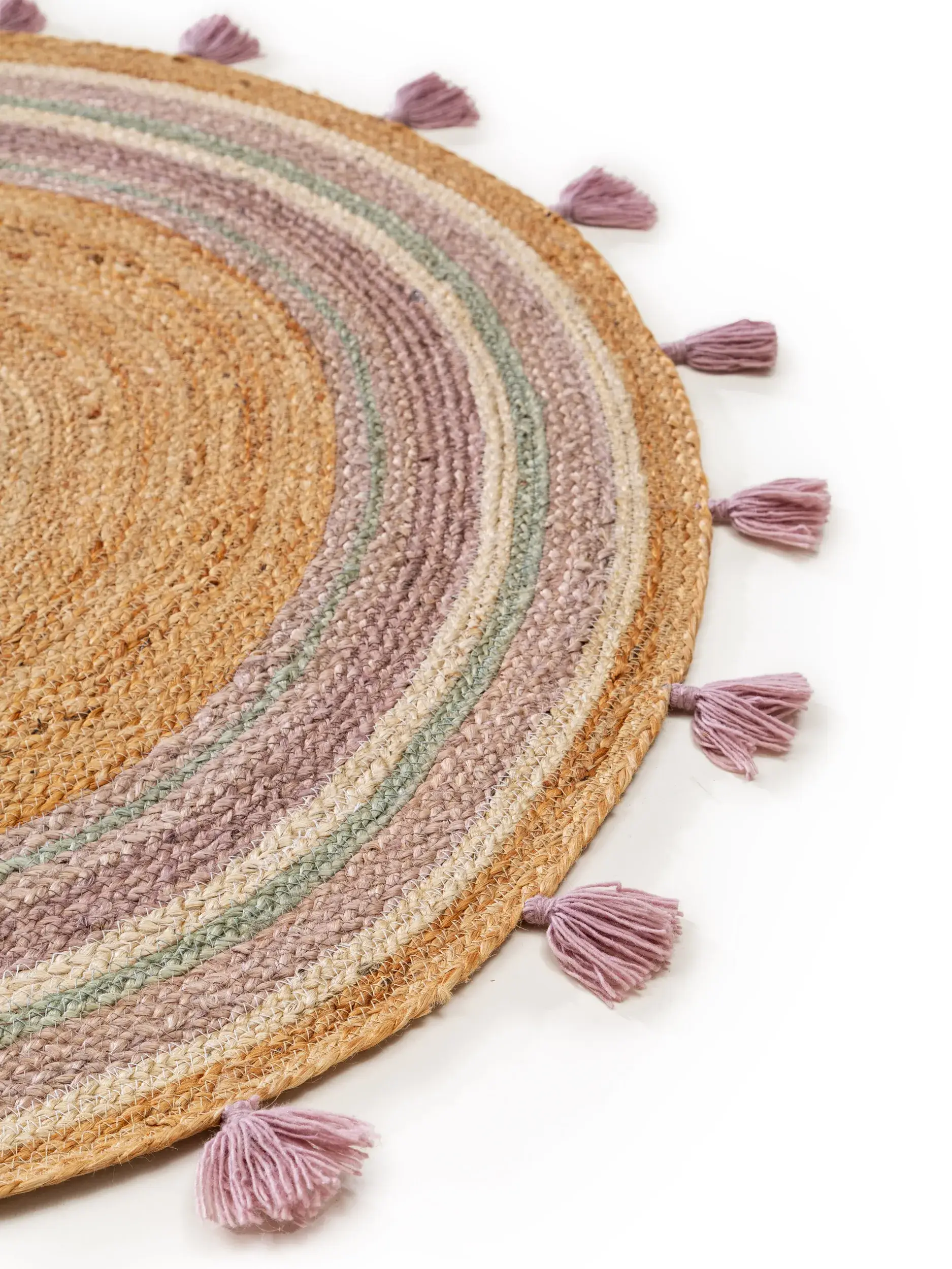 Teppe av 100% Jute i Multicolor med 100% Jute høy lugg fra Lytte