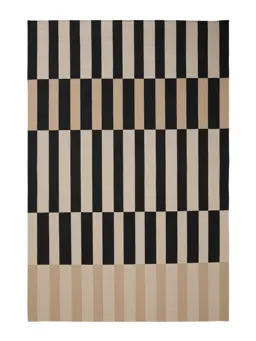 Flachgewebeteppich Judith Beige/Schwarz
