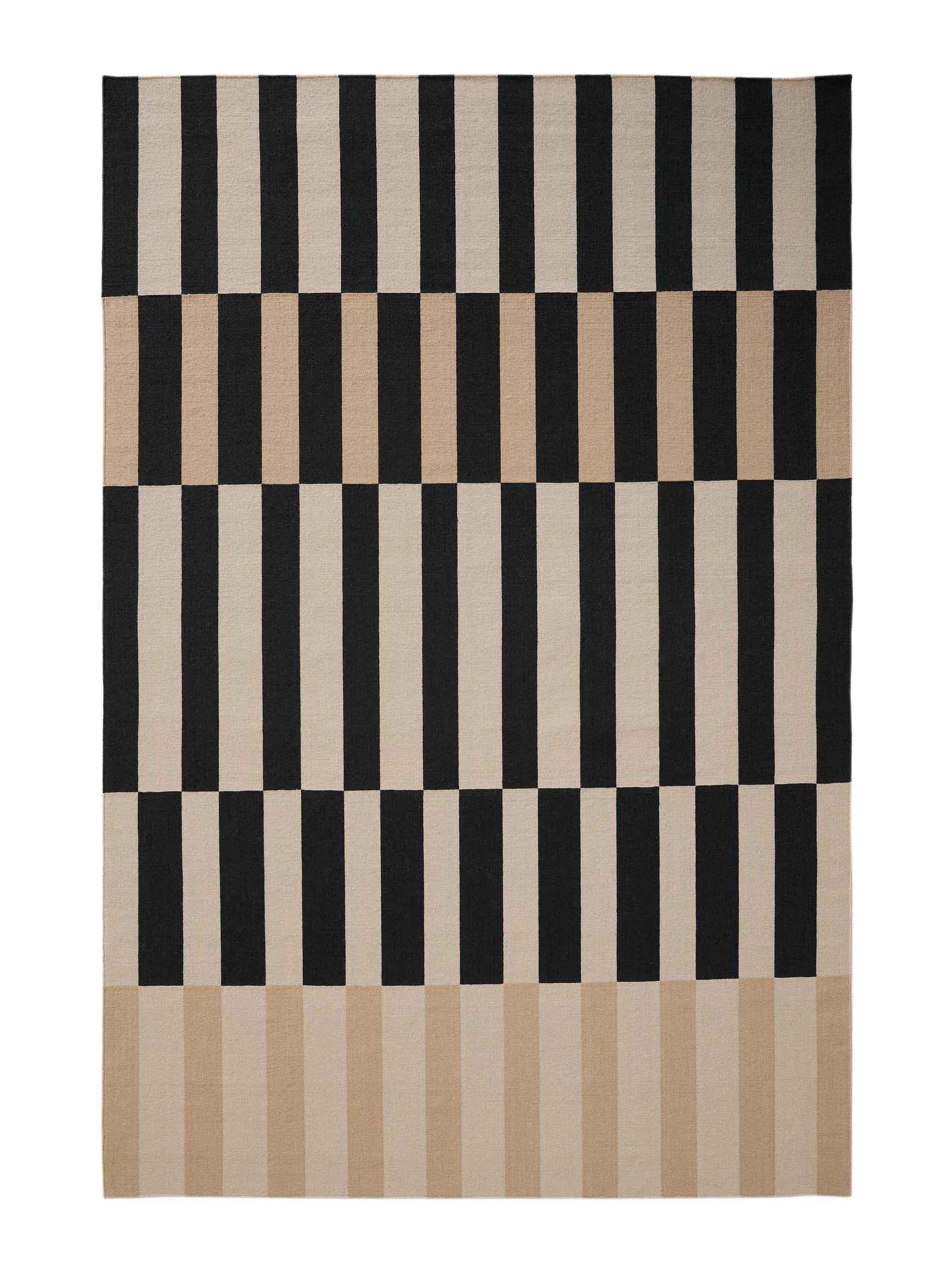 Tappeto a tessitura piatta Judith Beige/Nero di 