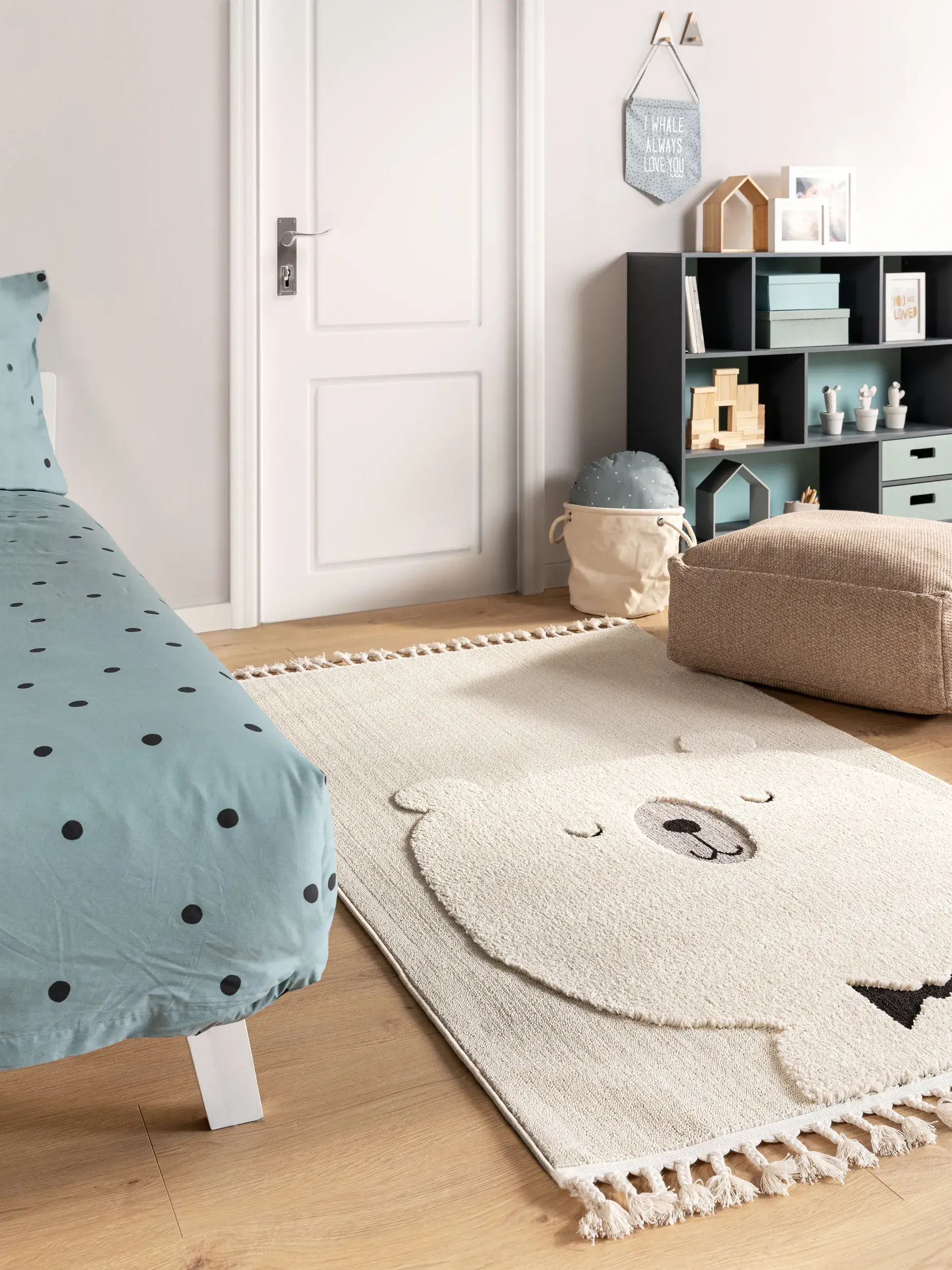 Tappeto di 100% Poliestere in Beige con pelo alto 100% Poliestere da Lytte