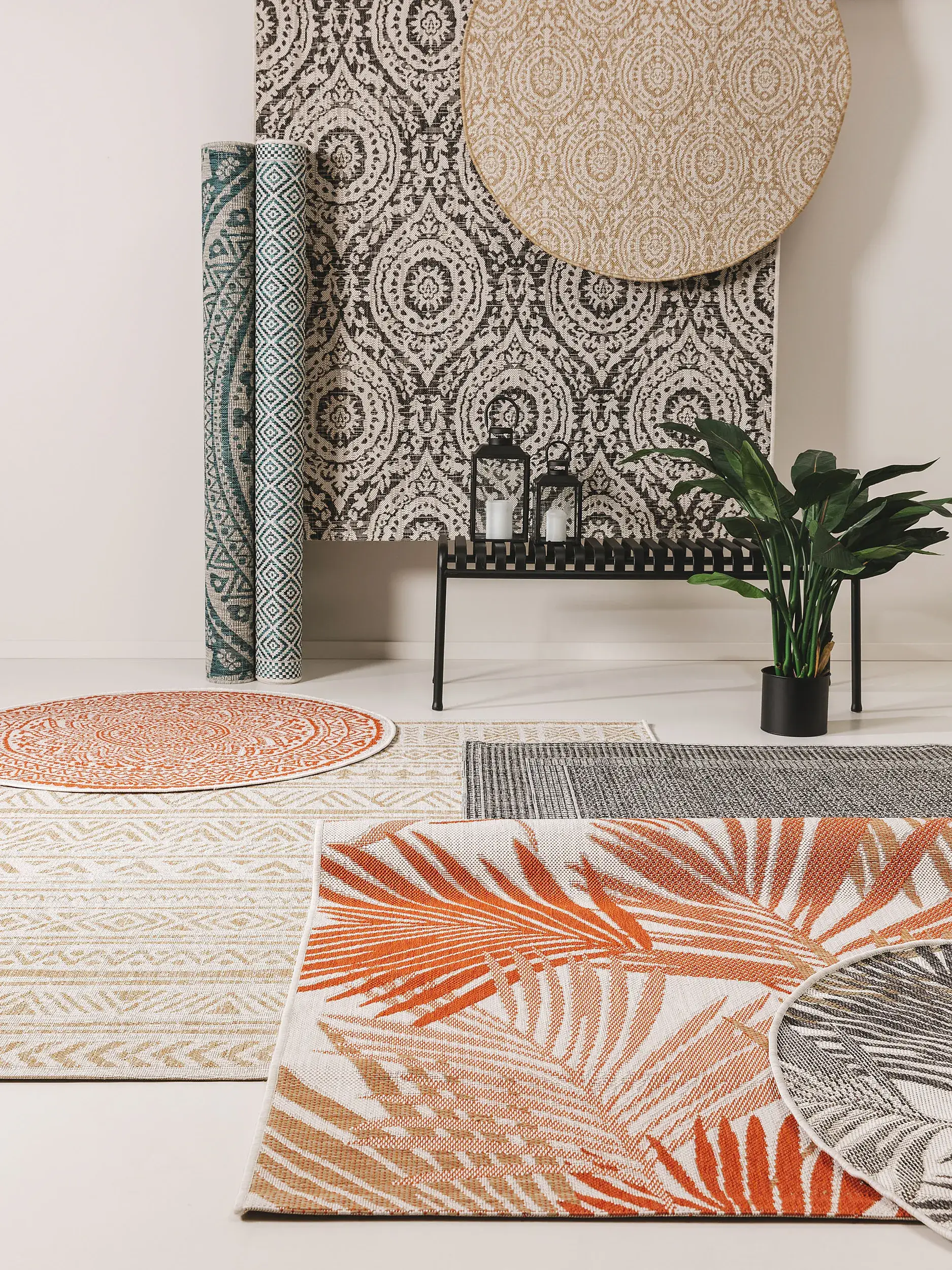 Teppich aus 100% Polypropylen in Beige mit 100% Polypropylen hohem Flor von benuta Nest
