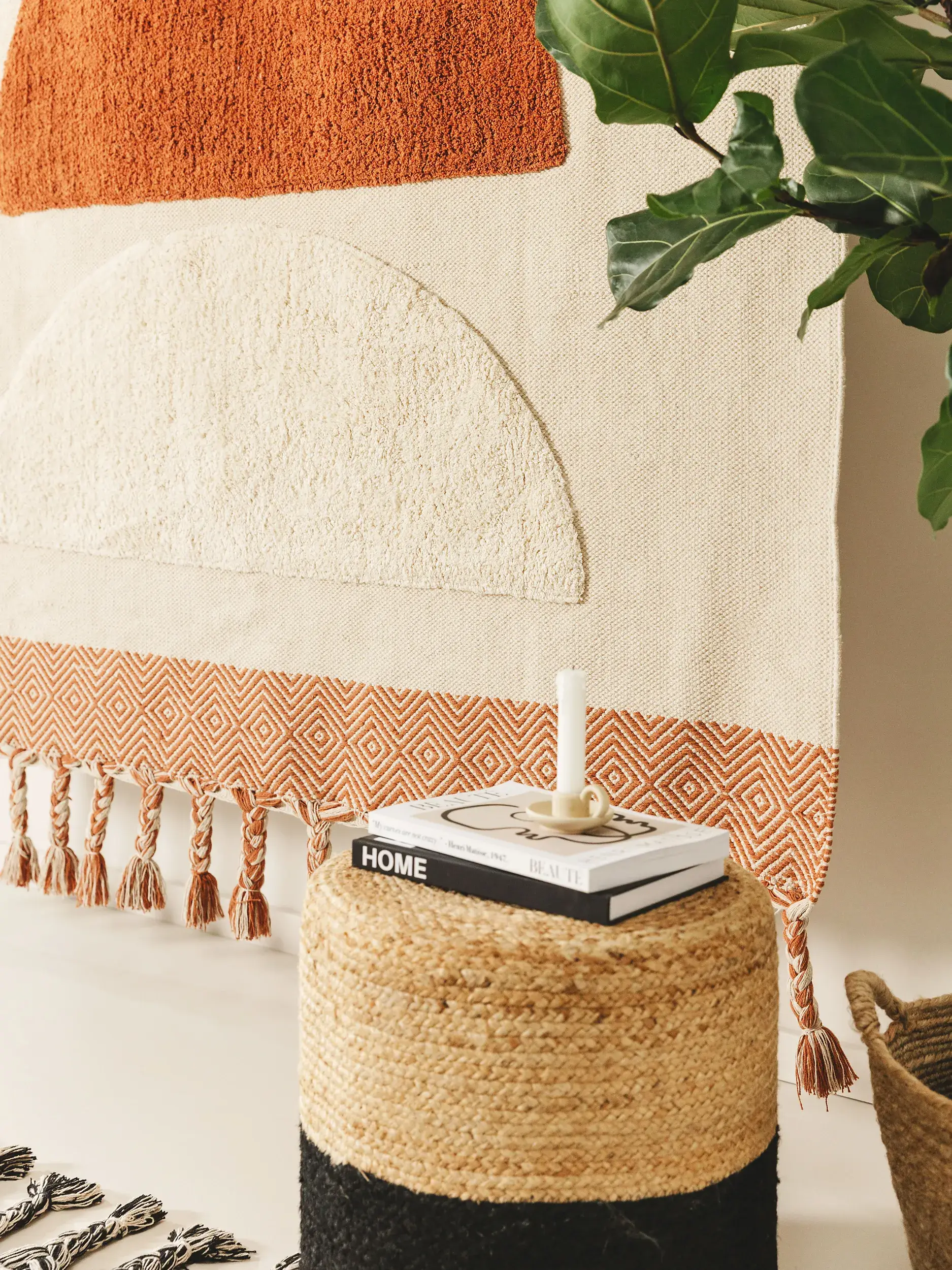 Teppich aus 100% Baumwolle in Orange mit 100% Baumwolle hohem Flor von benuta Pop