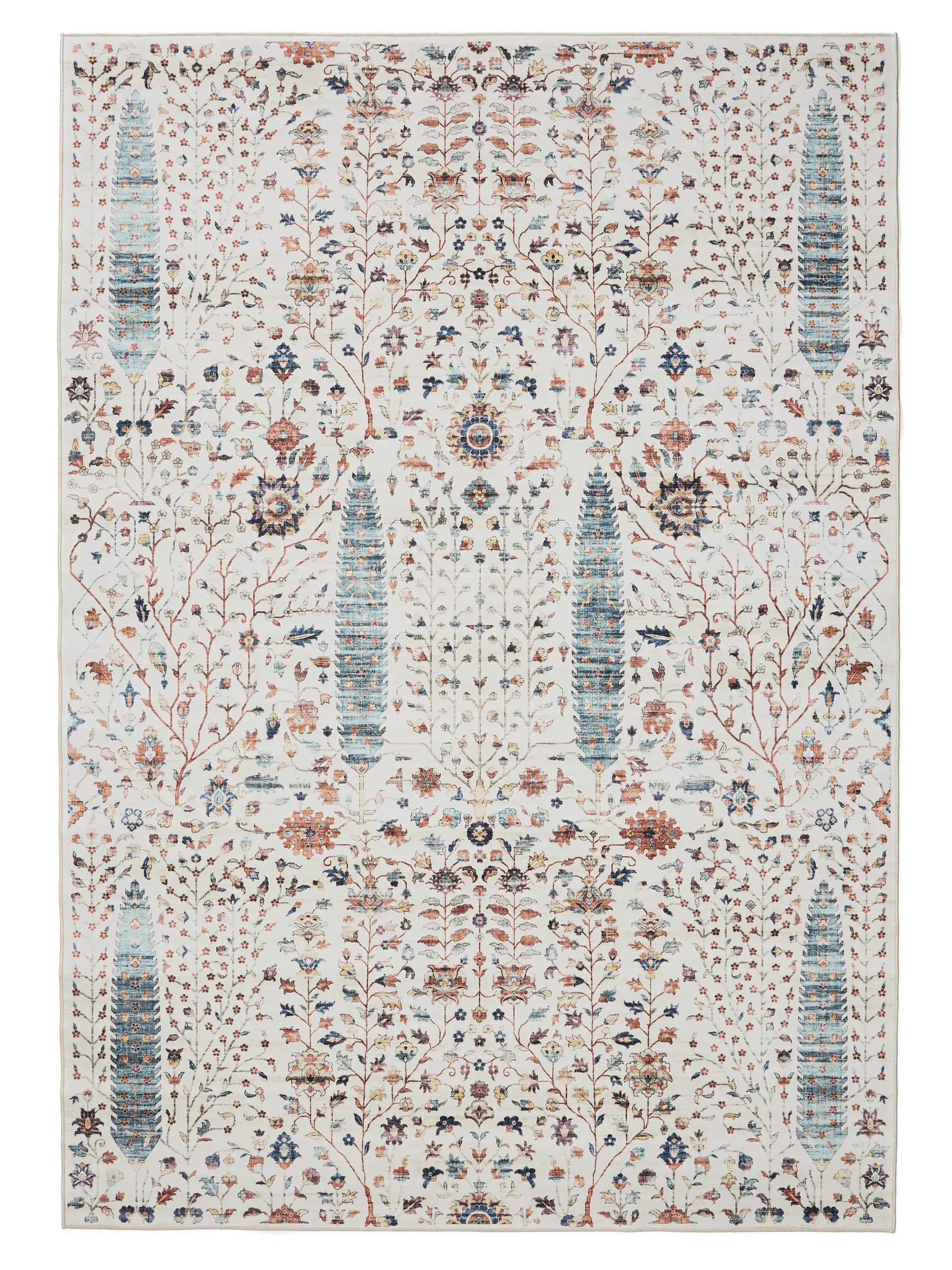 Rug made of 100% Polyester in Multicolour with a 100% Polyester high pile by benuta Basic