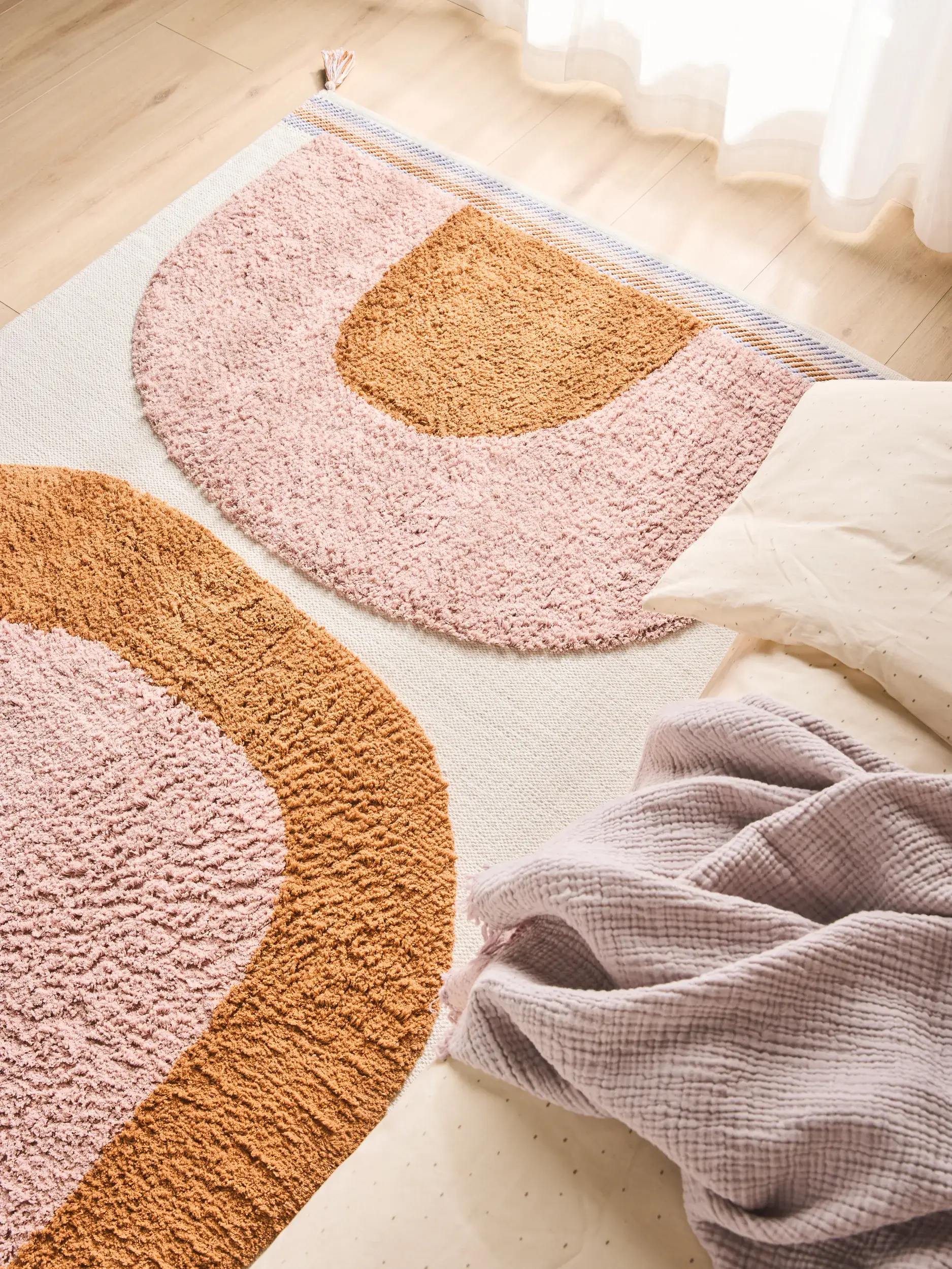 Teppich Ruby aus 100% Bio Baumwolle in Rosa von Lytte