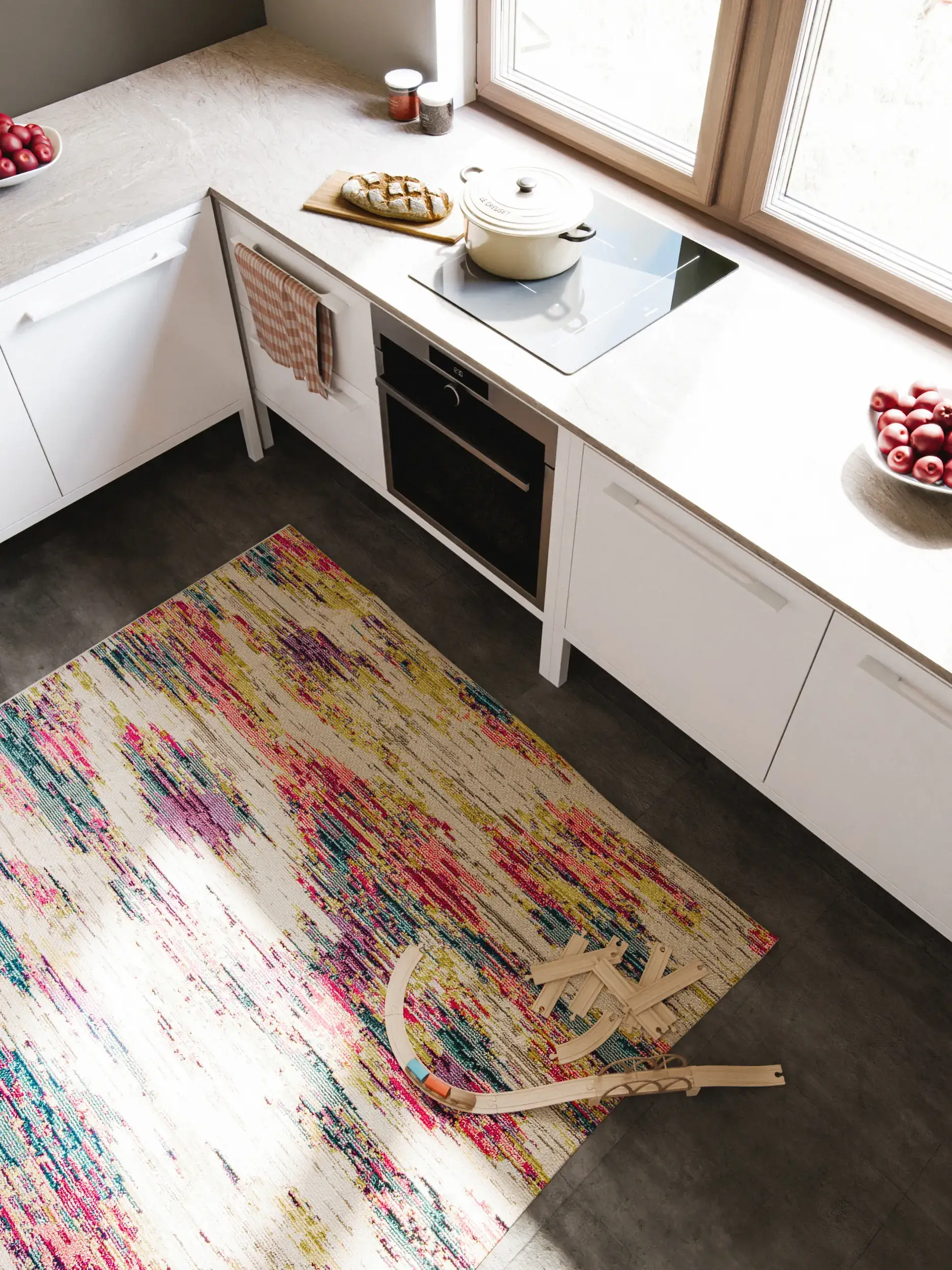 Teppich aus 100% Polypropylen in Multicolor mit 100% Polypropylen hohem Flor von benuta Nest