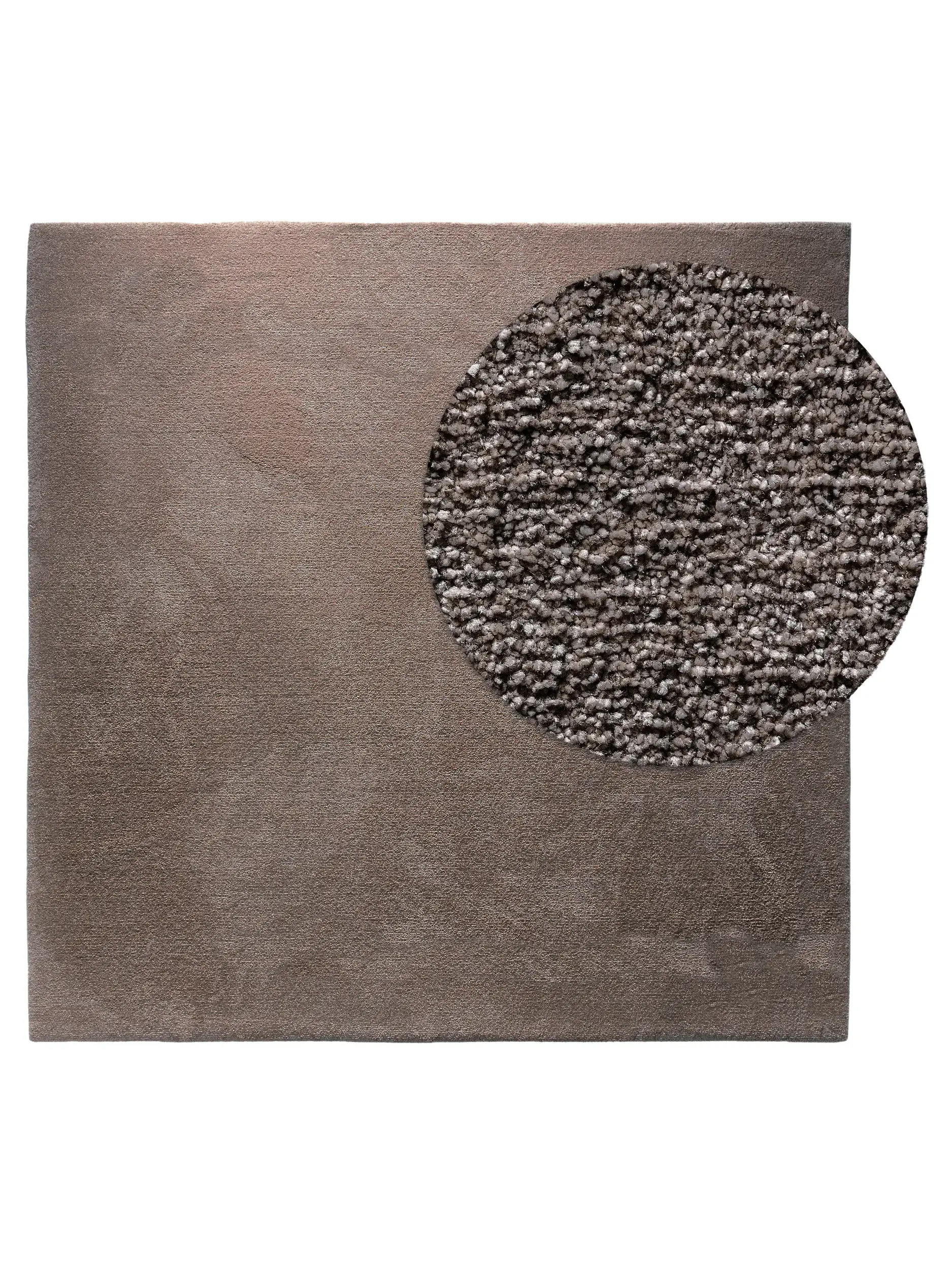 Rug made of 100% Polypropylen in Taupe with a 100% Polypropylen high pile by benuta Nest