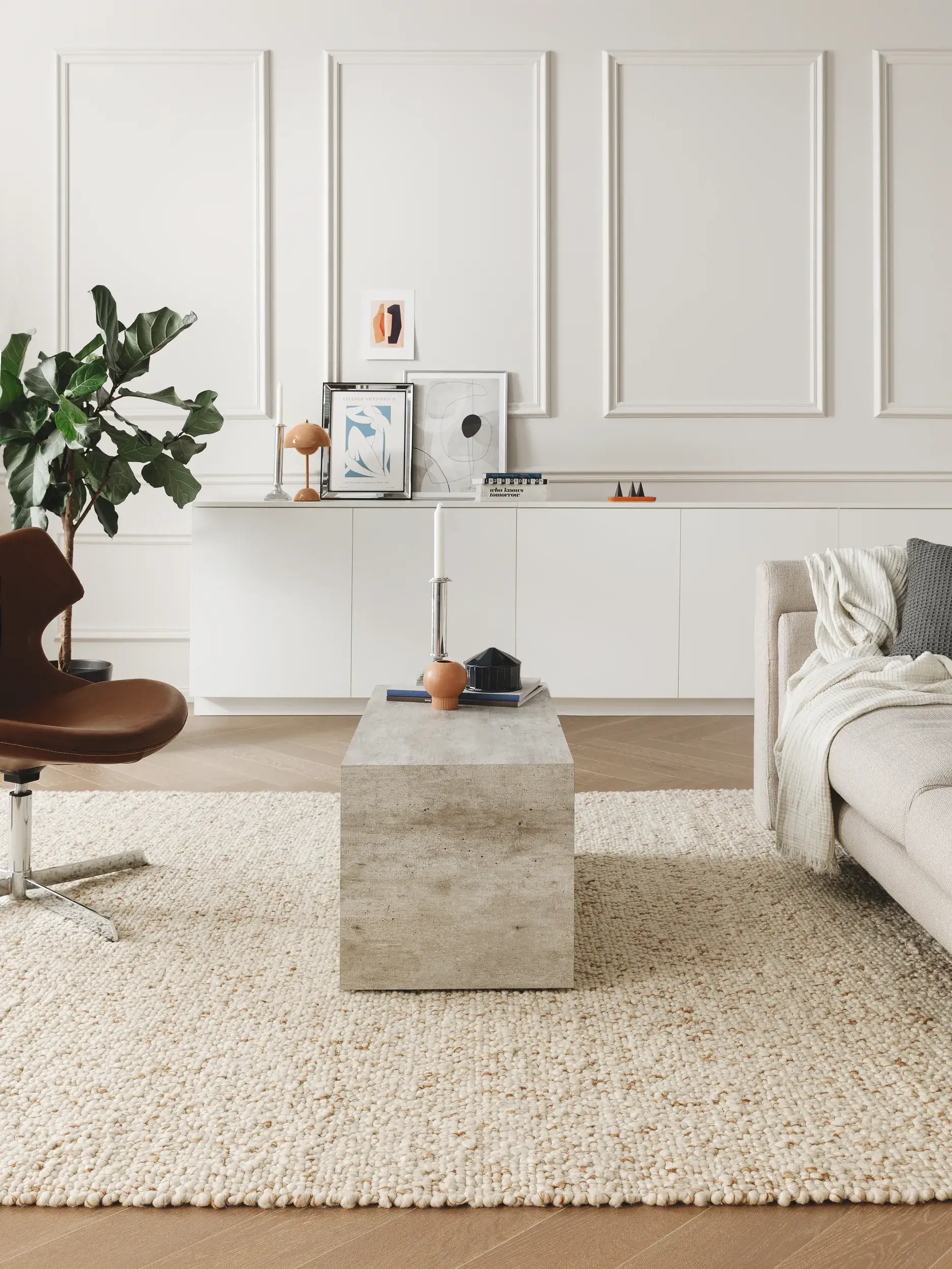 Tapete de 70% Wolle (from New Zealand), 30% Polyester em Braun com pelo de 70% Wolle (from New Zealand), 30% Polyester de altura da benuta Pure