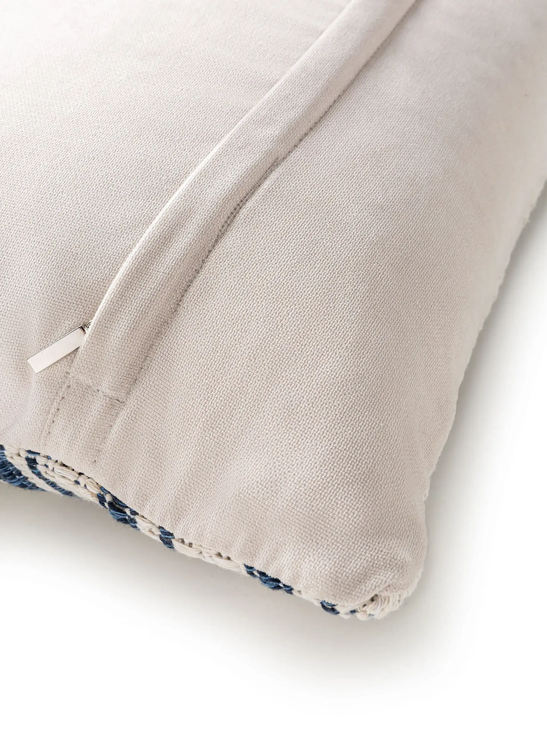 Housse de coussin Santo Bleu en motif Rayures en 100% Coton de benuta
