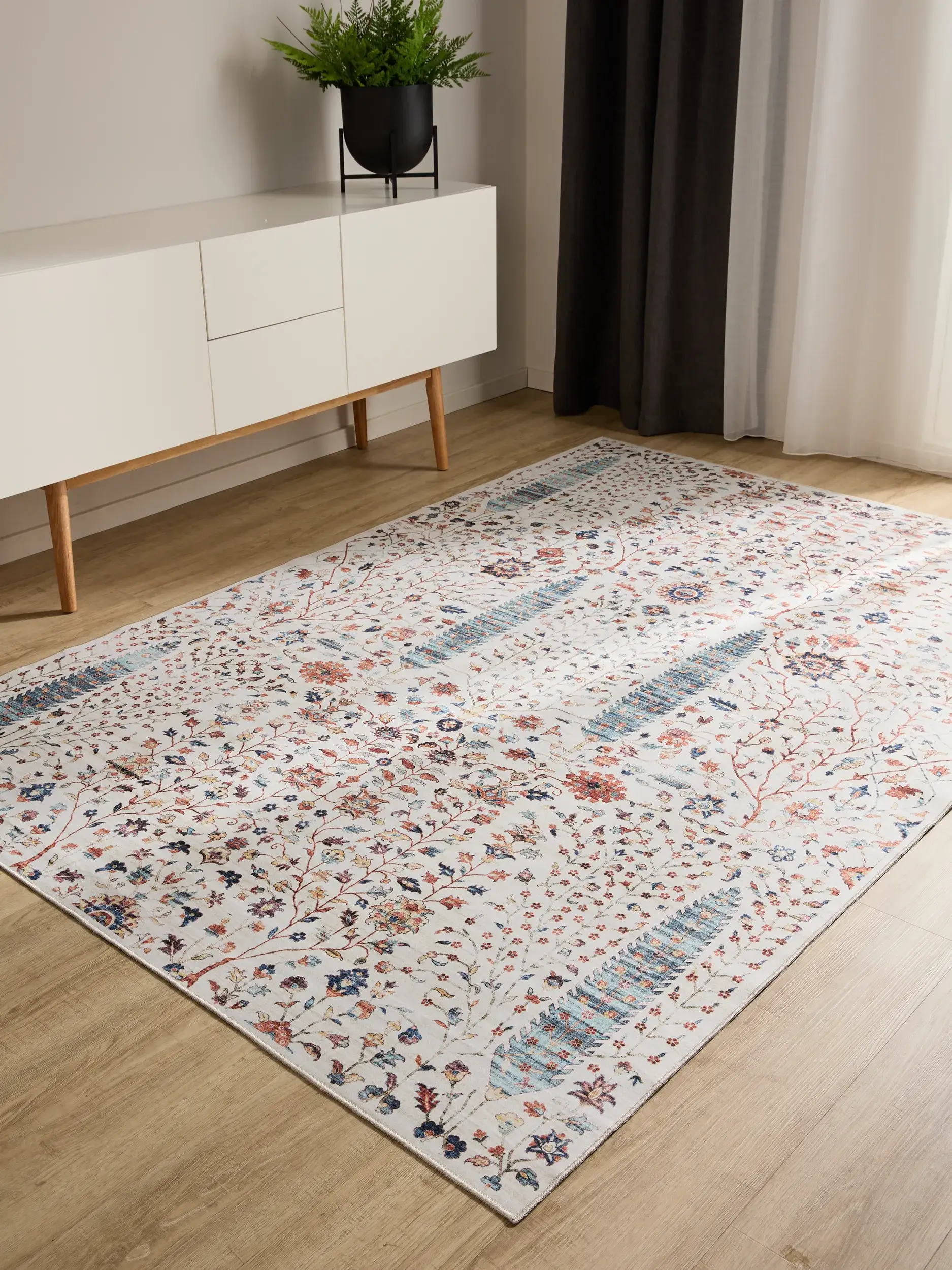 Rug made of 100% Polyester in Multicolour with a 100% Polyester high pile by benuta Basic