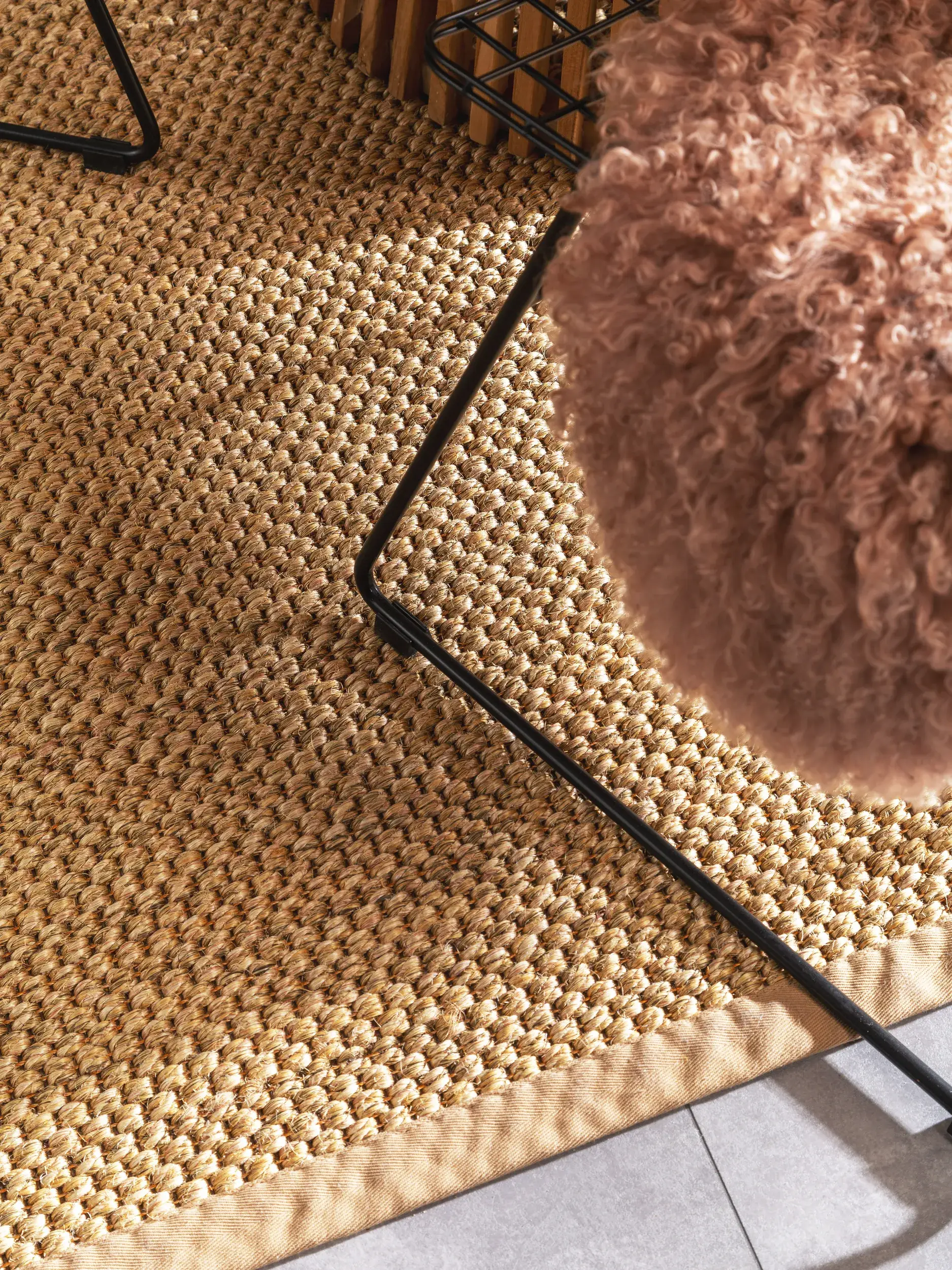 Tapete de 100% Sisal em Beige com pelo de 100% Sisal de altura da benuta Pure