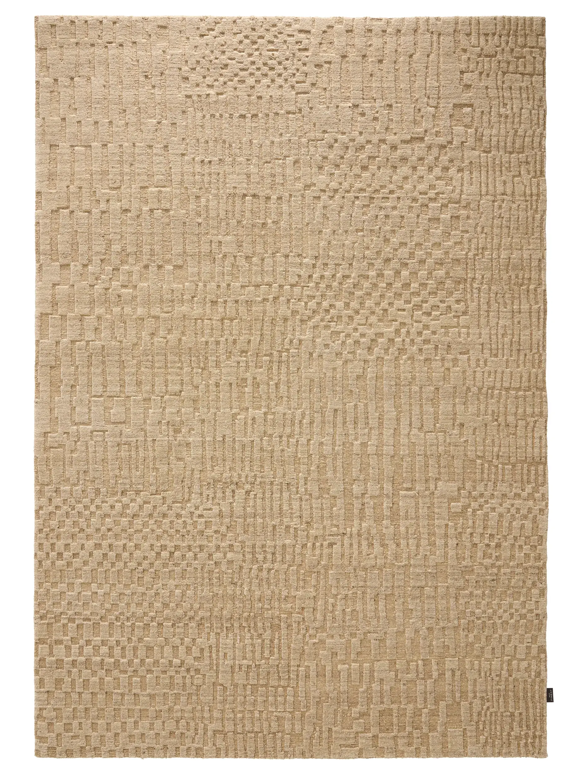 Teppich aus 100% Wolle in Beige mit 100% Wolle hohem Flor von benuta Finest
