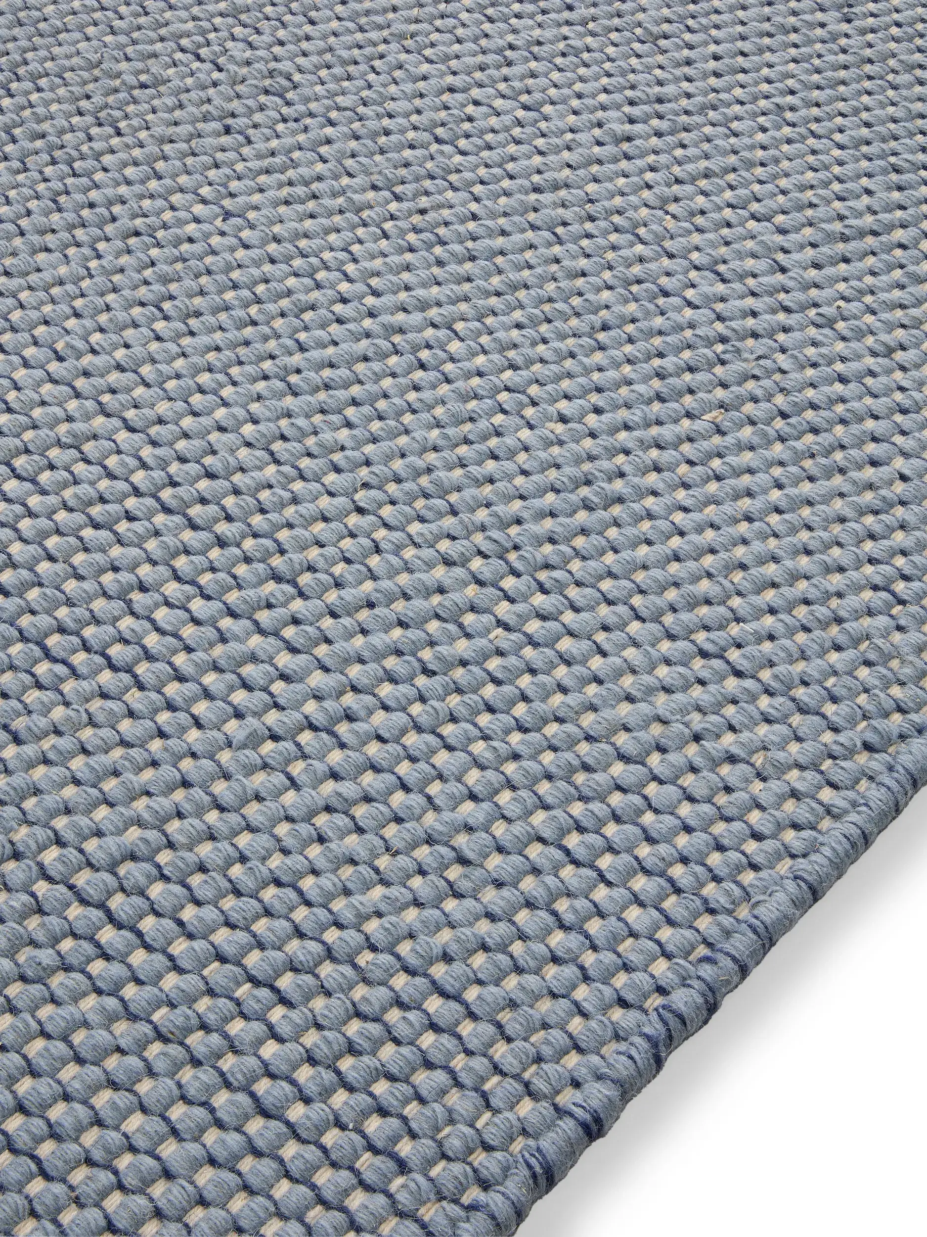 Vloerkleed Rocco van 80% Wol, 20% Katoen in Blauw van benuta pure