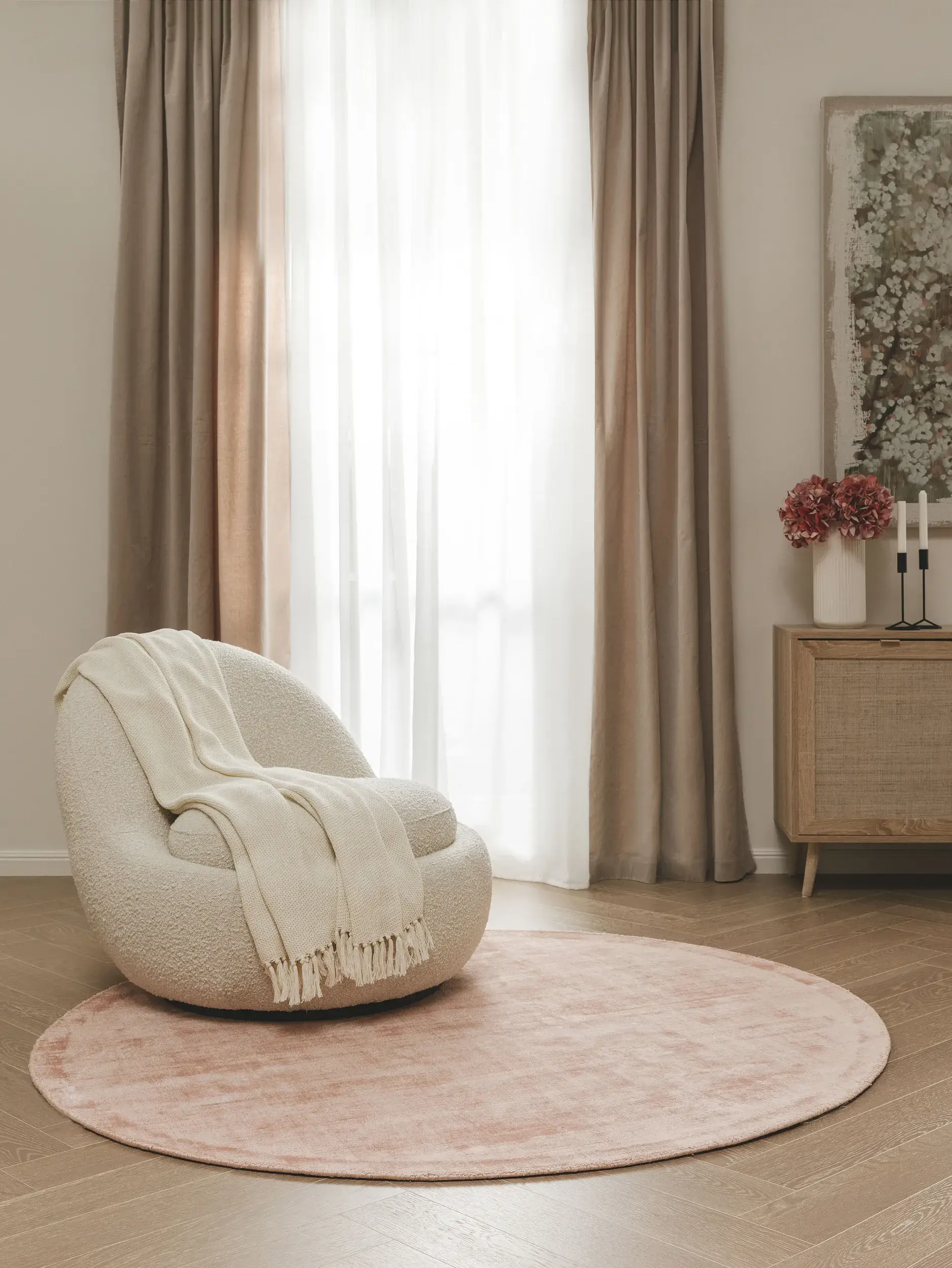 Tapis Nova en 100% Viscose en Rose de benuta pure