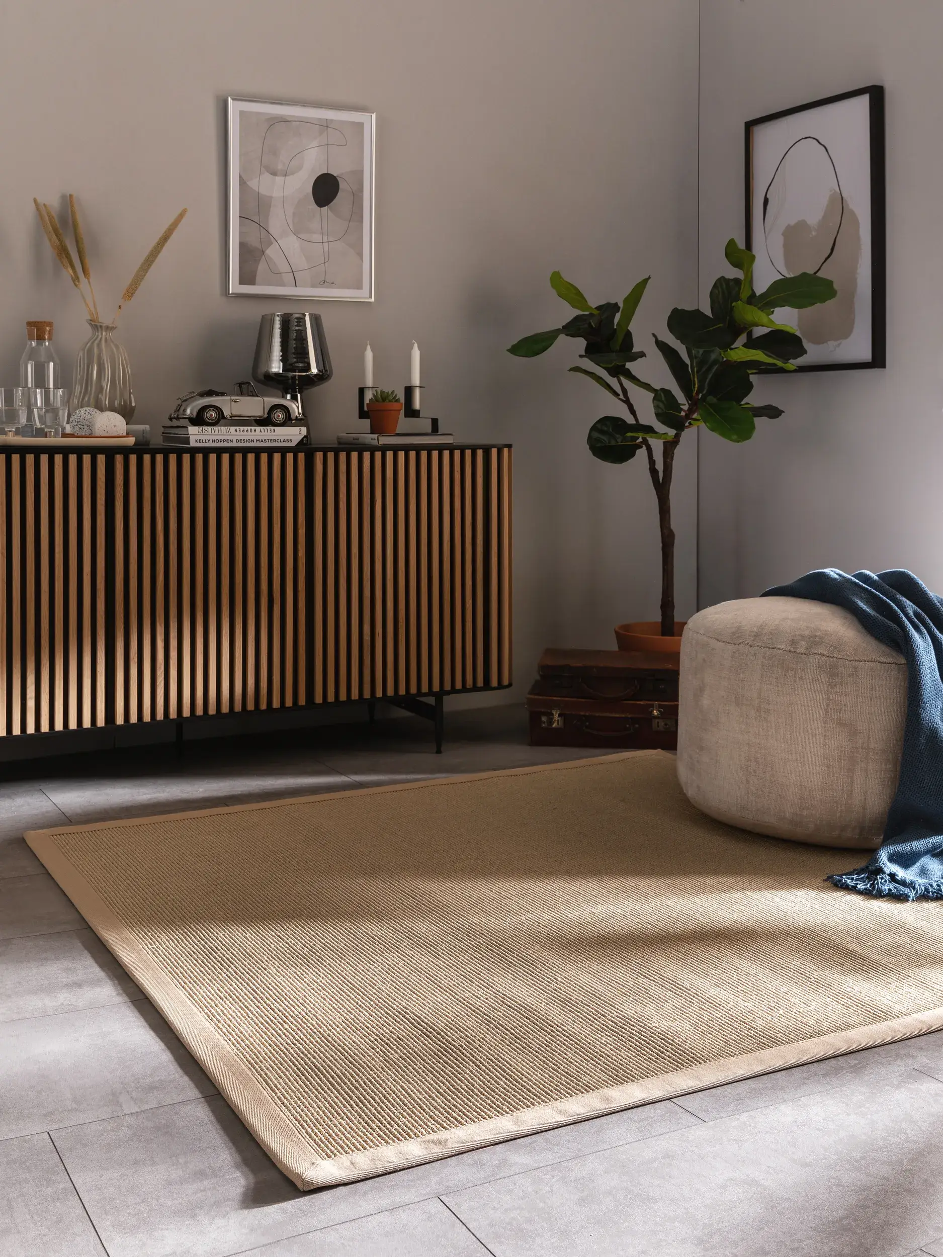 Matto 100% Sisala värissä Beige 100% Sisal korkealla nukalla merkiltä benuta Nest