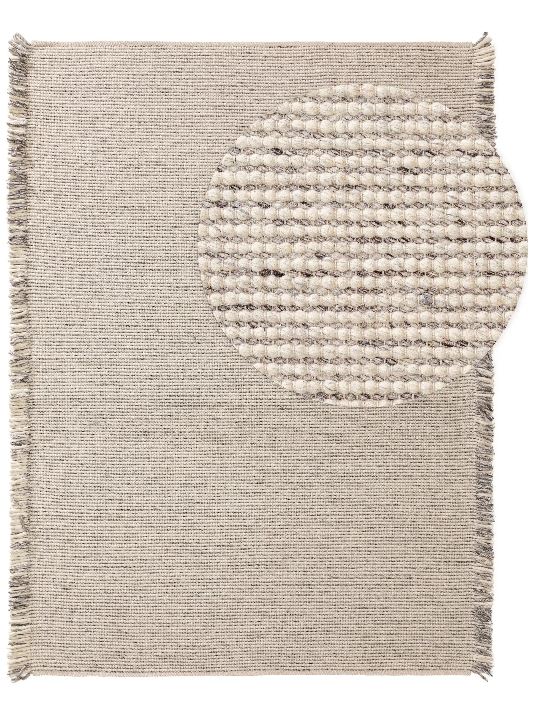 Tæppe af 60% Uld, 25% Polyester, 15% Viskose i Grå med 60% Uld, 25% Polyester, 15% Viskose høj luv fra benuta pure