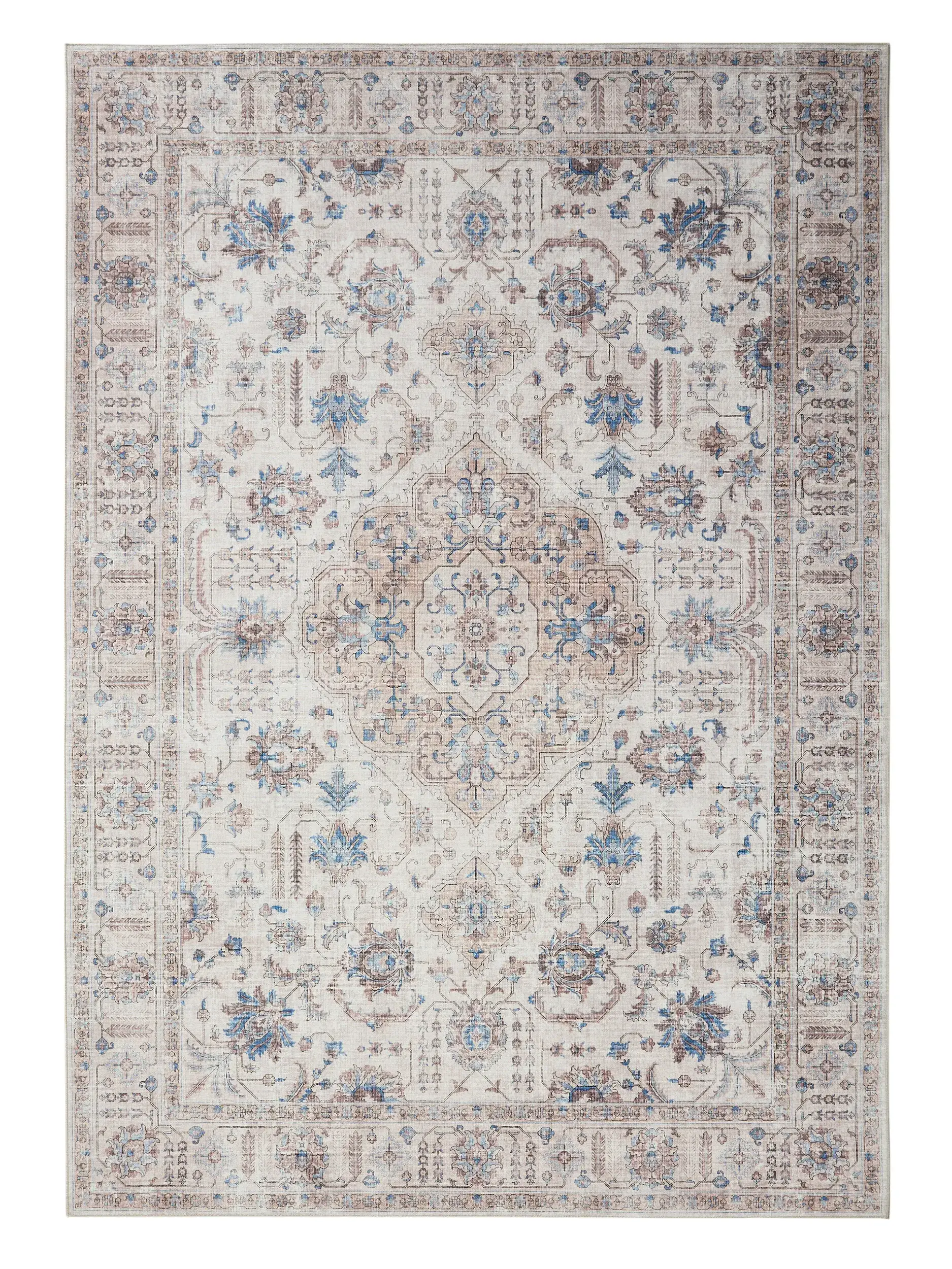 Teppich aus 100% Polyester in Beige mit 100% Polyester hohem Flor von benuta Pop