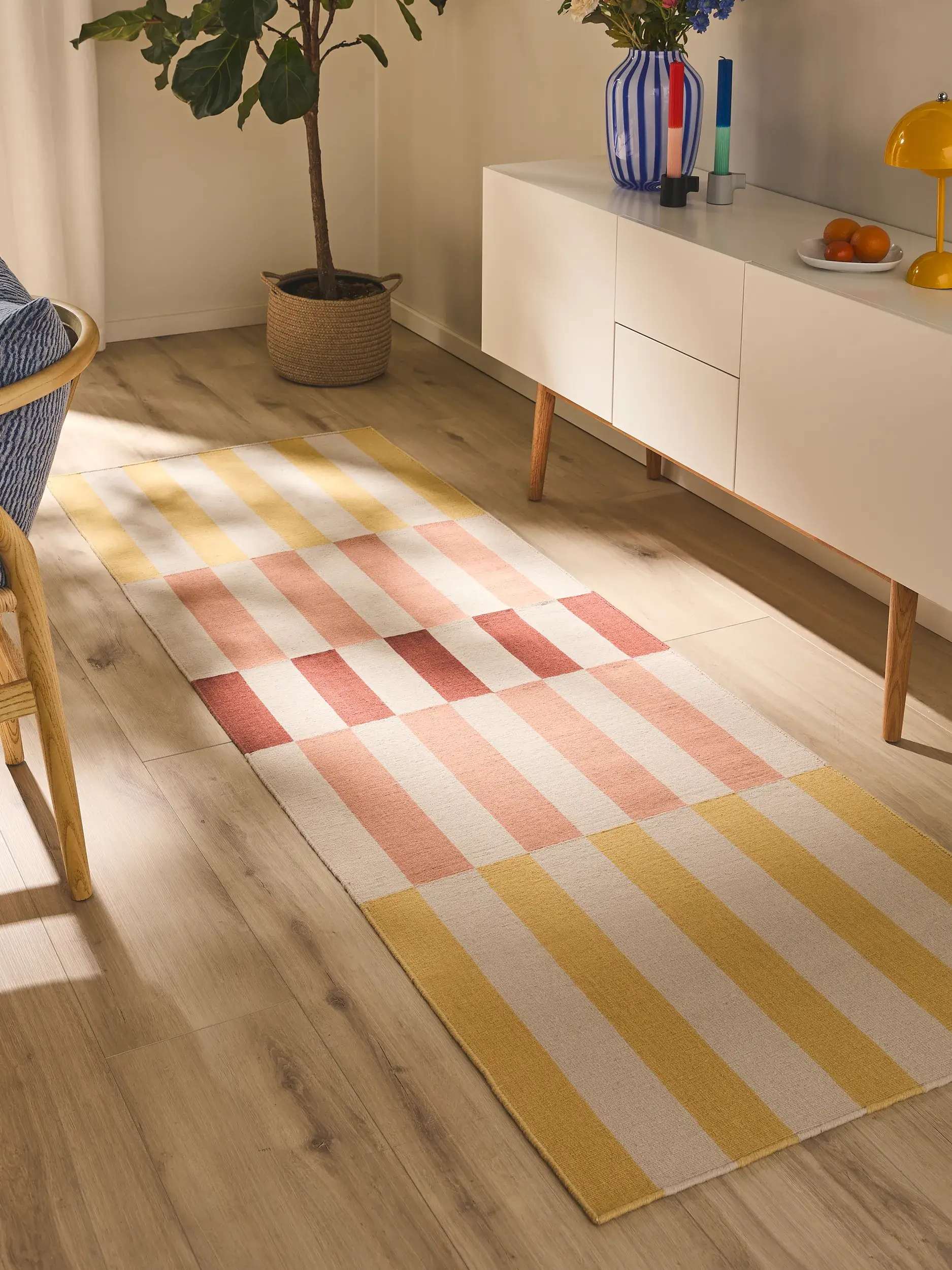 Teppich aus 100% Wool in Yellow mit 100% Wool hohem Flor von benuta Nest