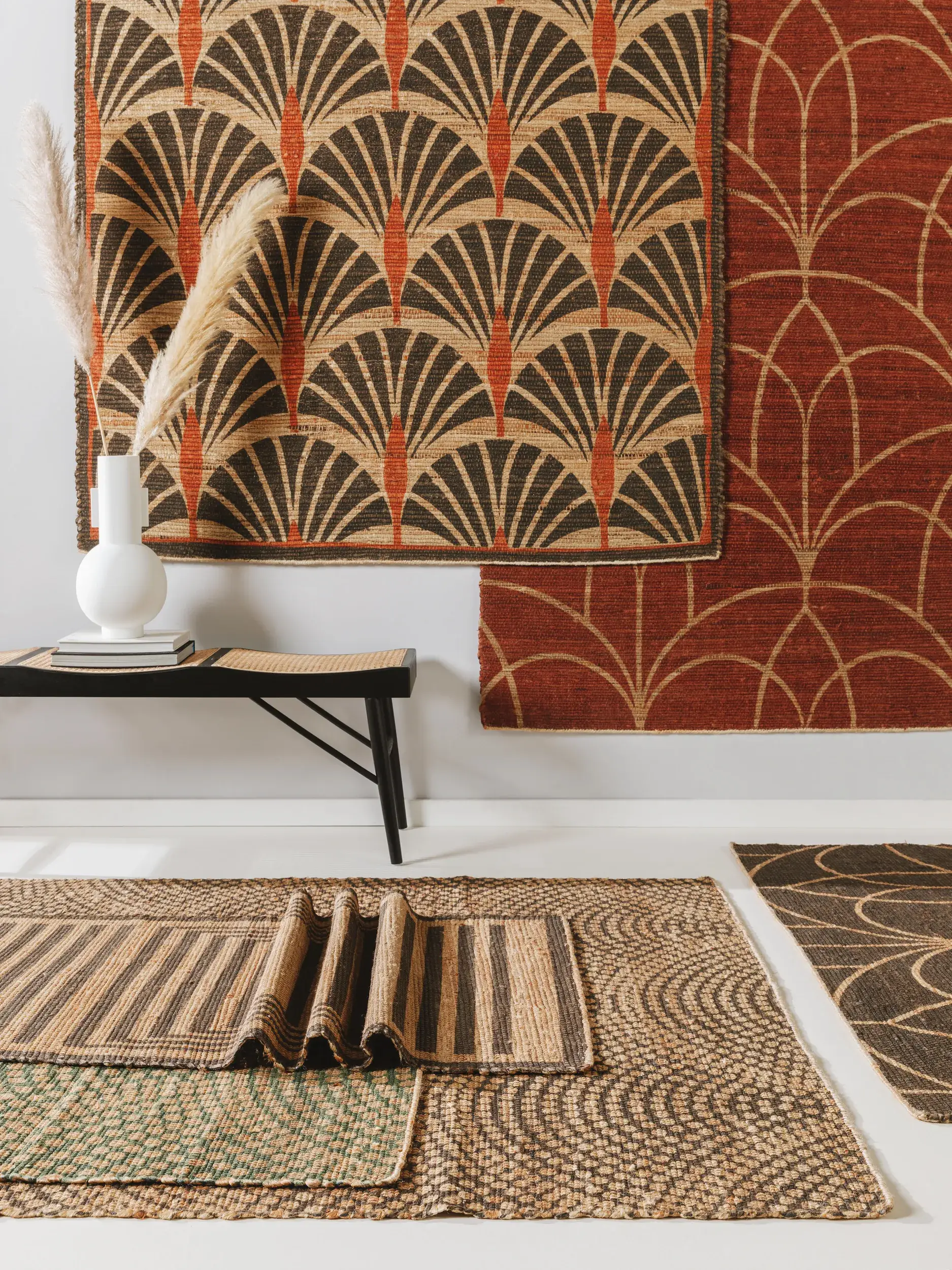 Tappeto di 100% Juta in Beige con pelo alto 100% Juta da benuta pure