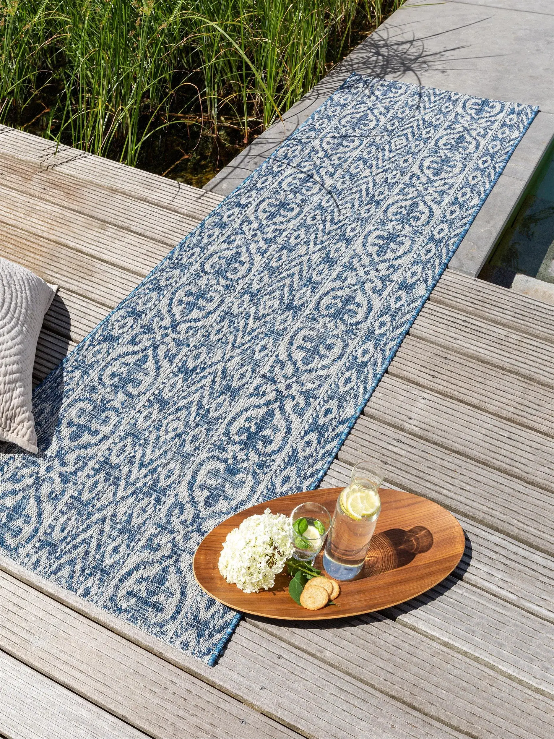 Teppich aus 100% Polypropylen in Blau mit 100% Polypropylen hohem Flor von benuta