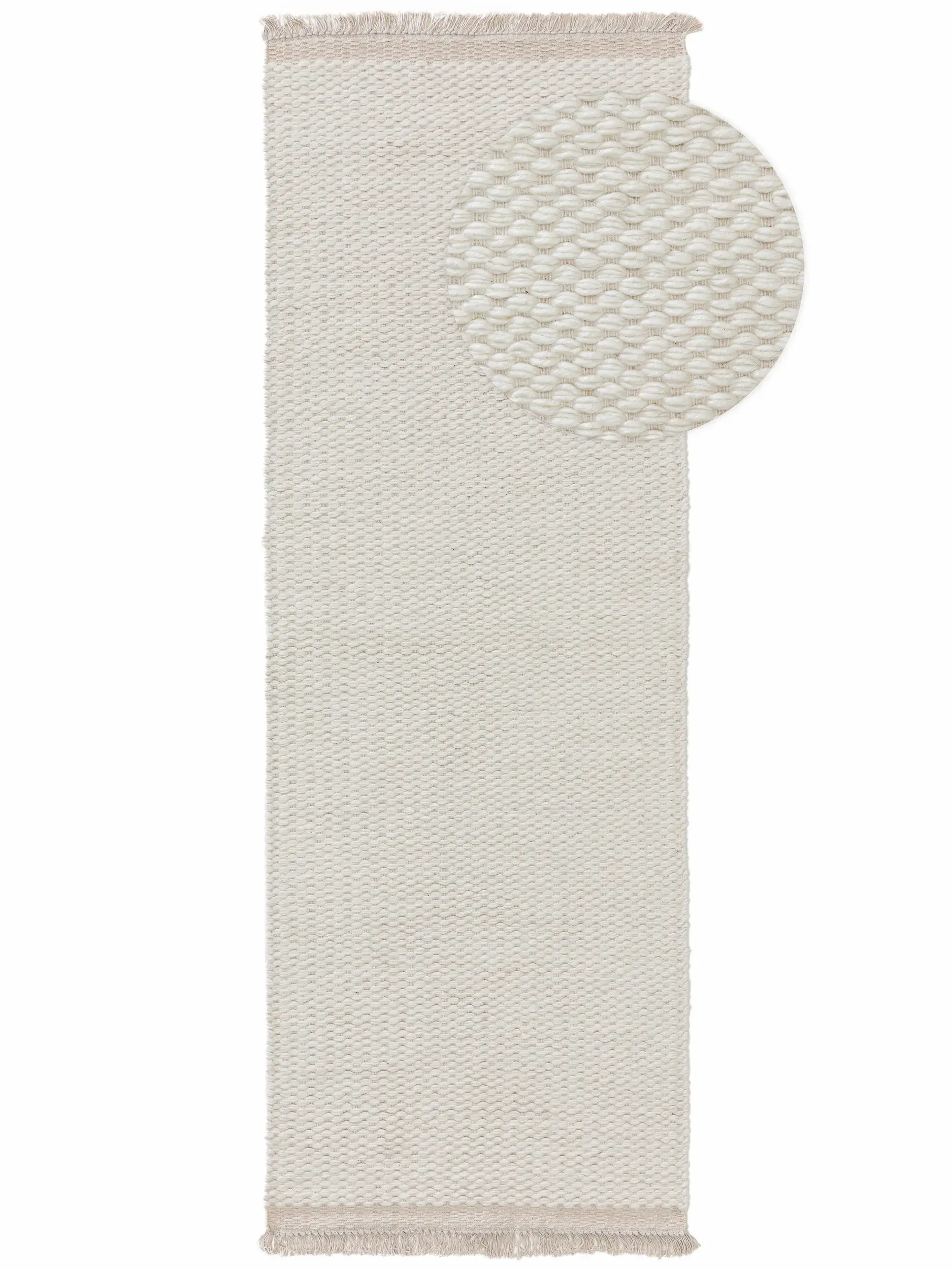Teppich aus 40% Wolle, 30% Baumwolle, 30% Viskose in Beige mit 40% Wolle, 30% Baumwolle, 30% Viskose hohem Flor von benuta Pure