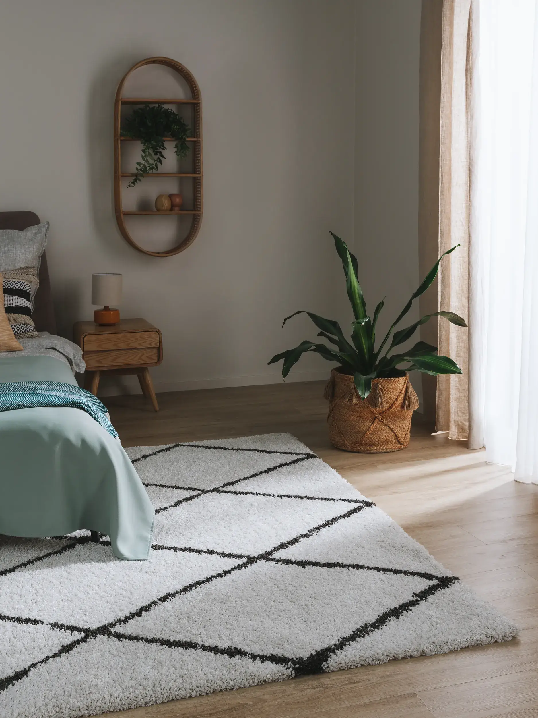Tappeto di 100% Polipropilene in Beige con pelo alto 100% Polipropilene da benuta nest