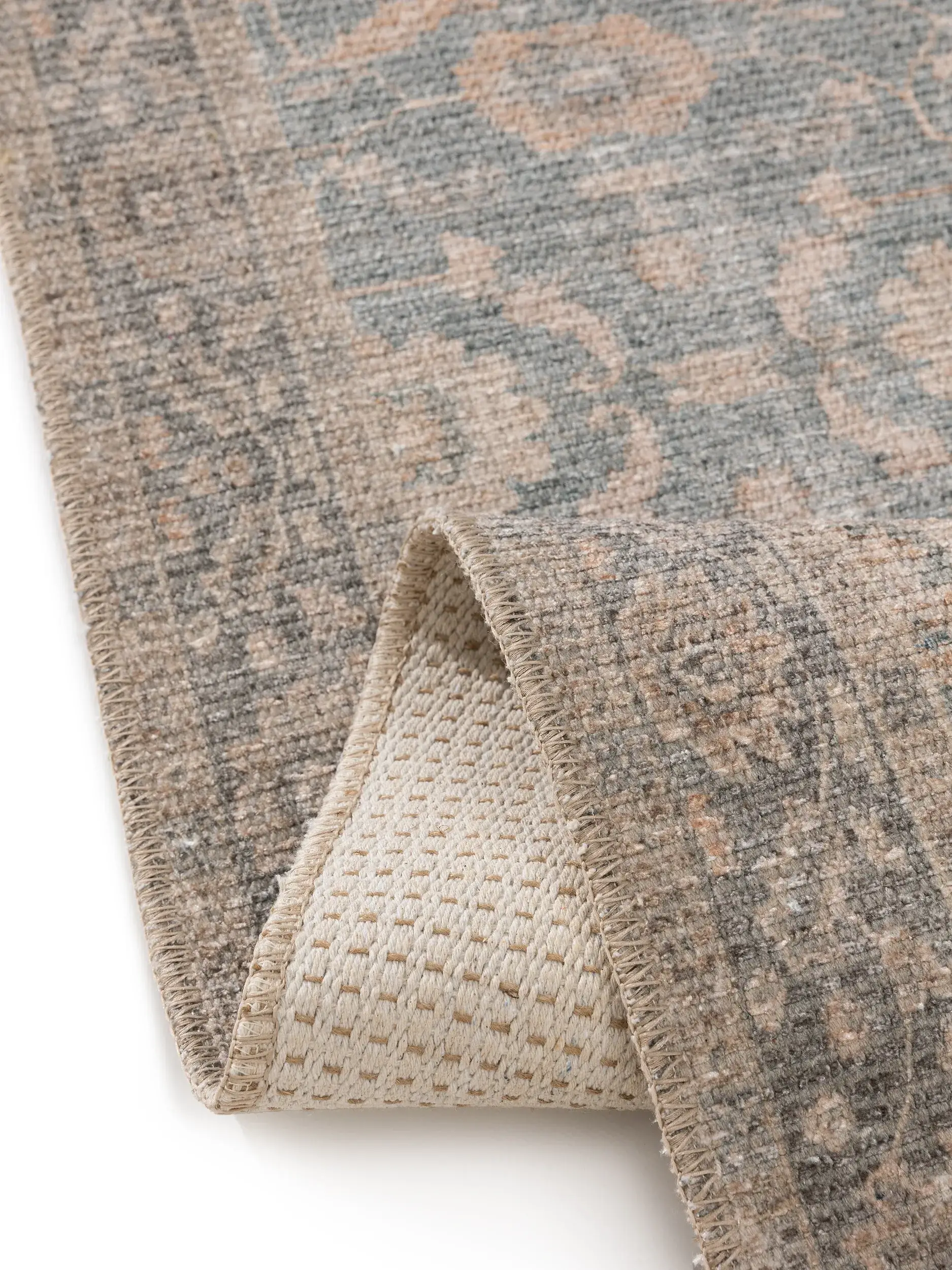 Rug made of 50% Polyester, 50% Polycotton in Blue with a 50% Polyester, 50% Polycotton high pile by benuta Nest