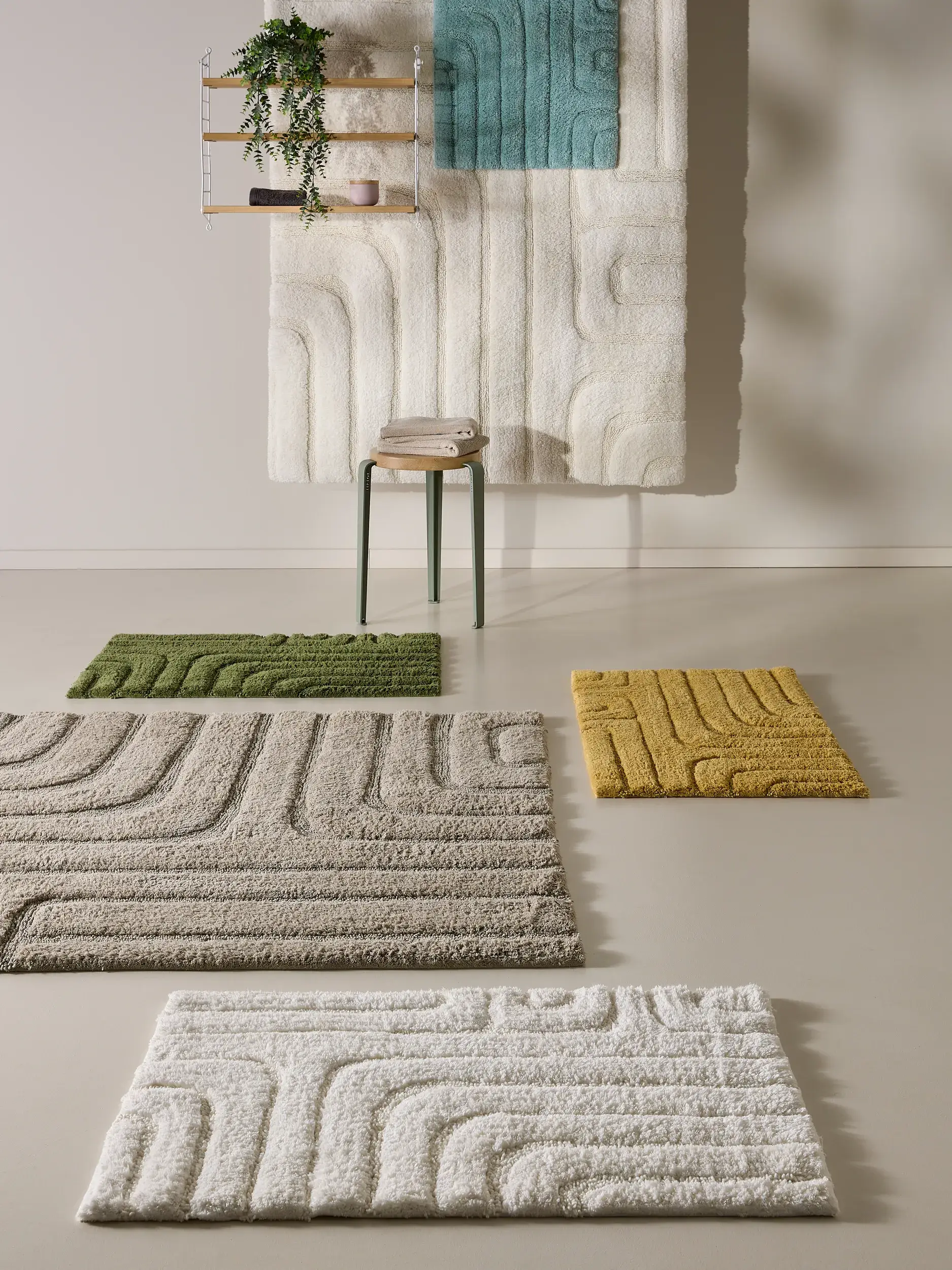 Badematte Dan Cream im Design Geometrisch aus 100% Baumwolle von benuta Nest