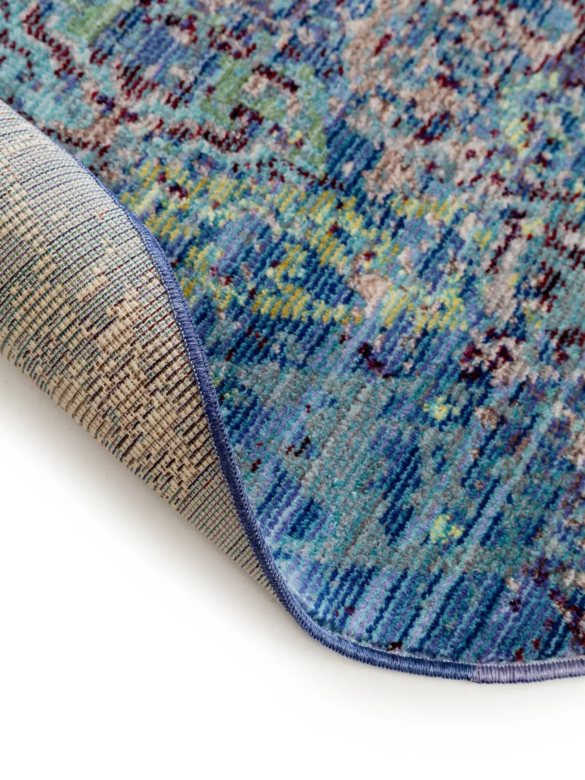 Teppich aus 100% Polyester in Blau mit 100% Polyester hohem Flor von benuta