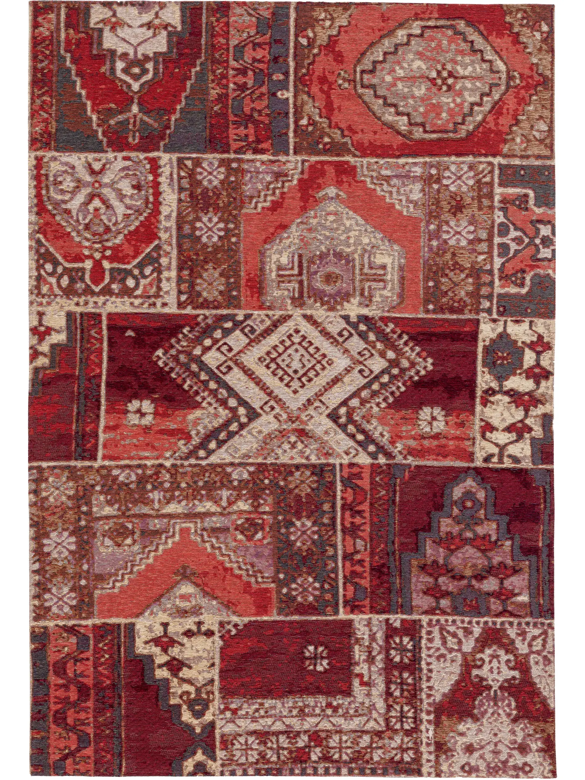 Tappeto di 79% Poliestere, 20% Cotone, 1% Lattice in Rosso con pelo alto 79% Poliestere, 20% Cotone, 1% Lattice da benuta POP
