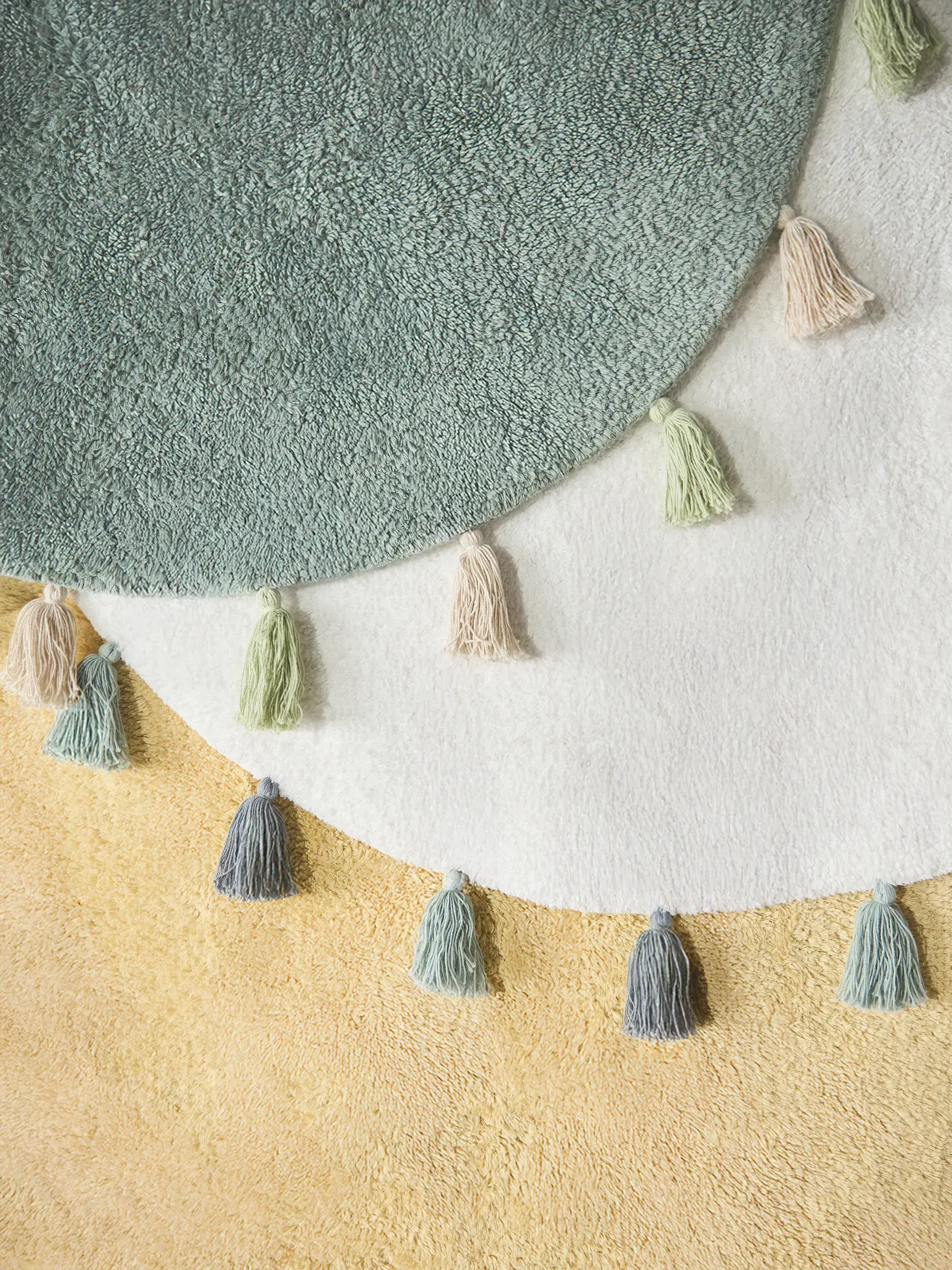 Tappeto di 100% Cotone in Verde con pelo alto 100% Cotone da Lytte