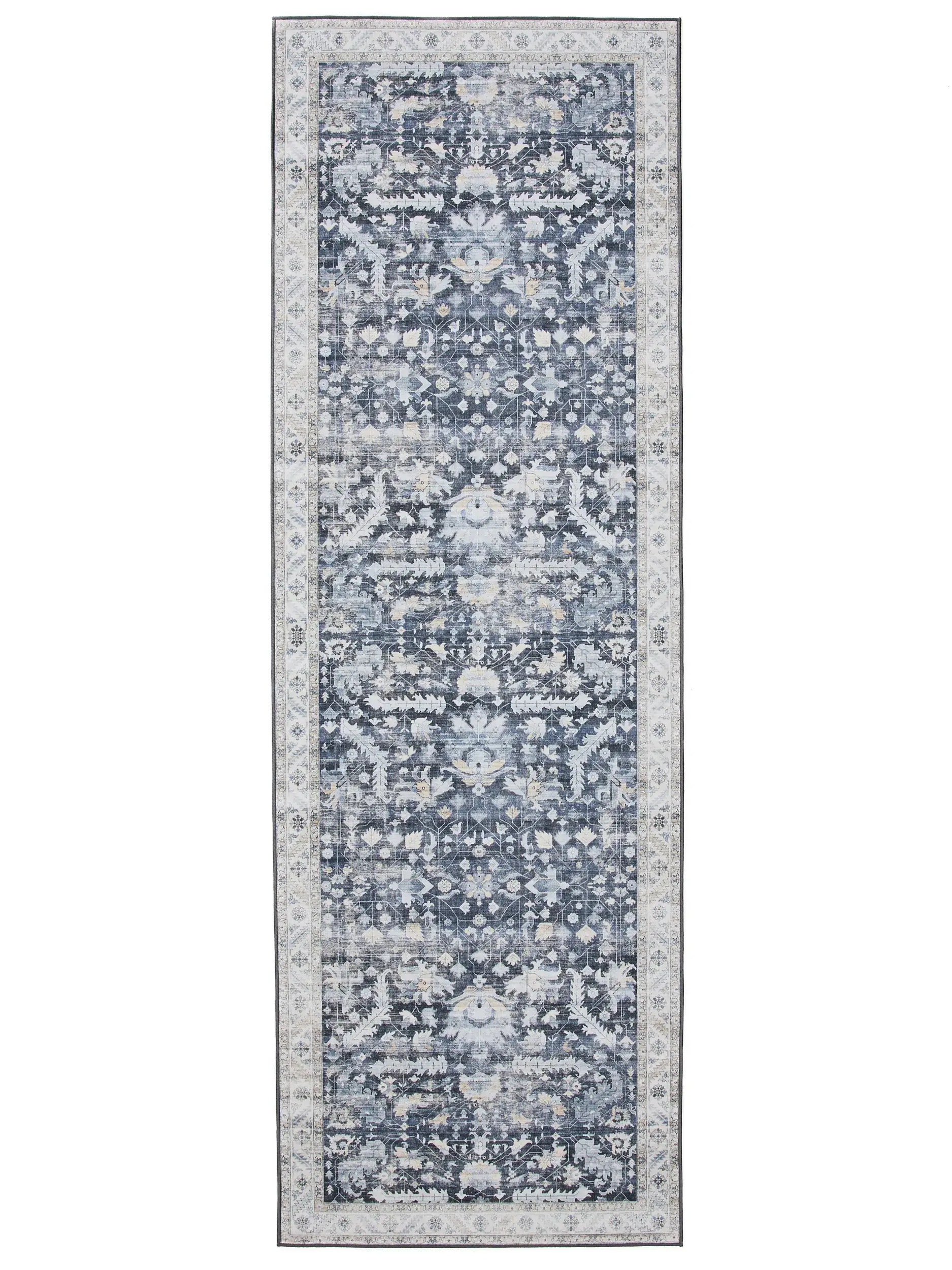 Rug made of 100% Polyester in Blue with a 100% Polyester high pile by benuta Basic