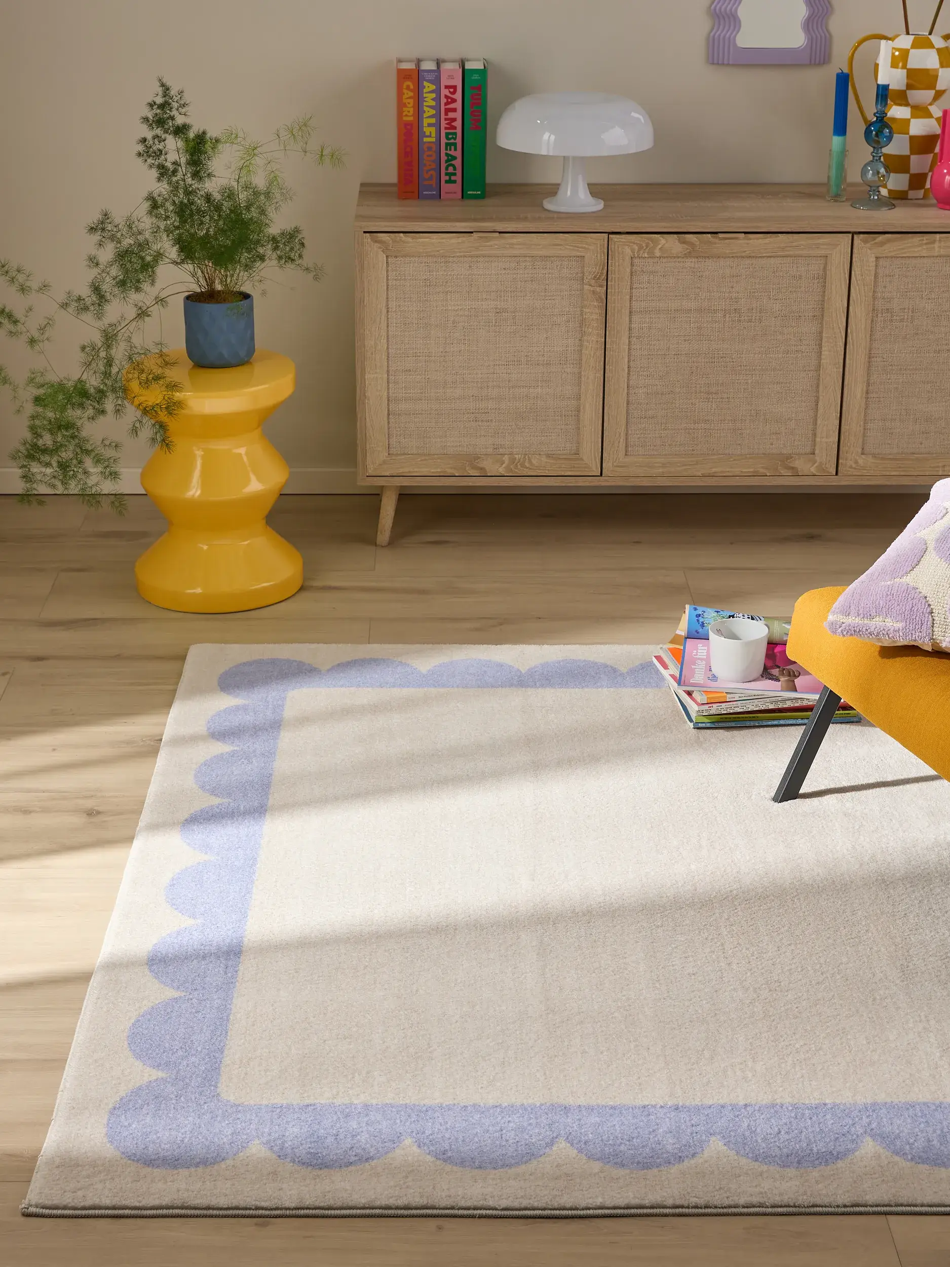 Rug made of 100% Polyester in Purple with a 100% Polyester high pile by benuta Pop