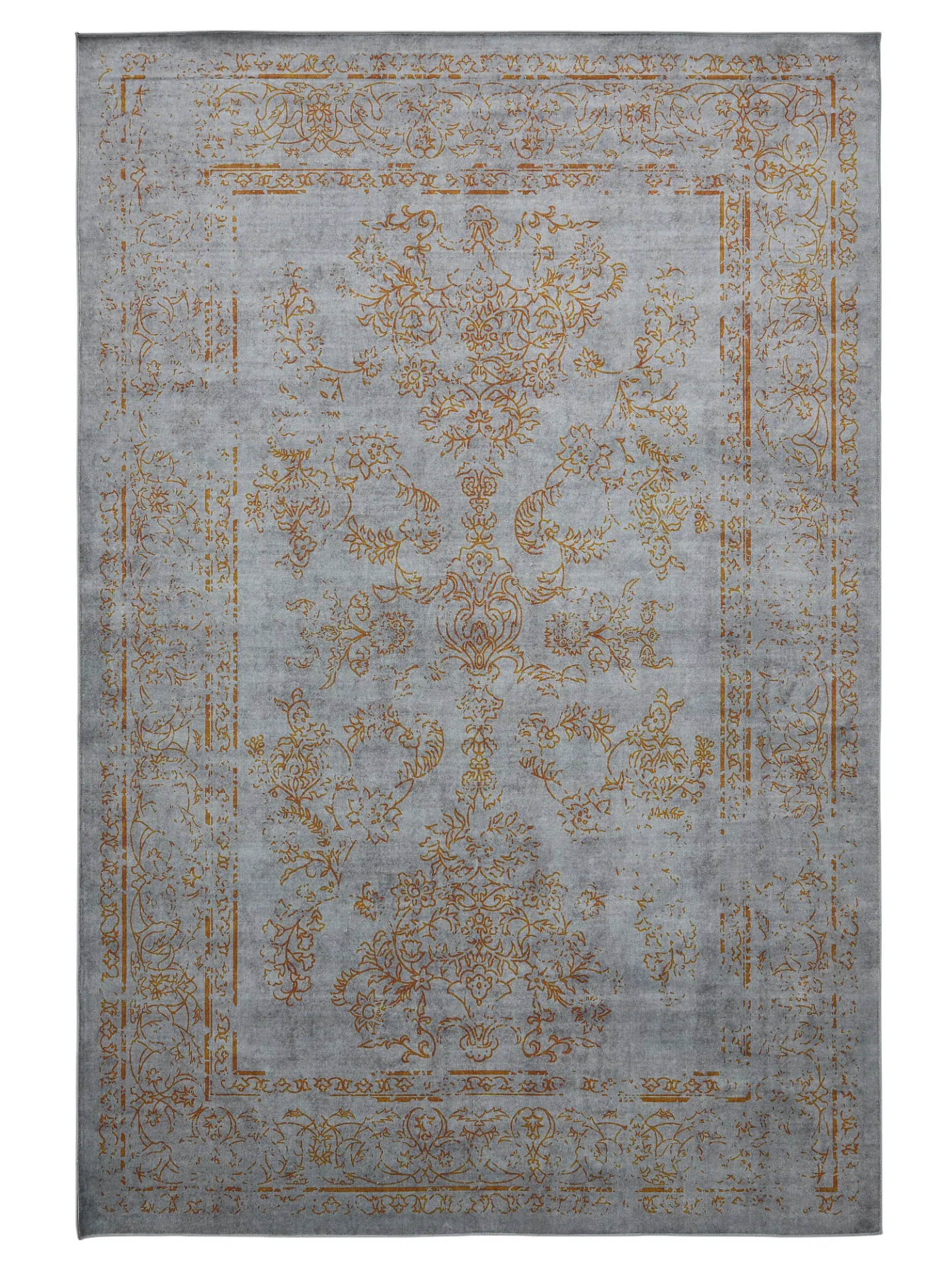 Teppich aus 100% Polyester in Grau mit 100% Polyester hohem Flor von benuta Nest
