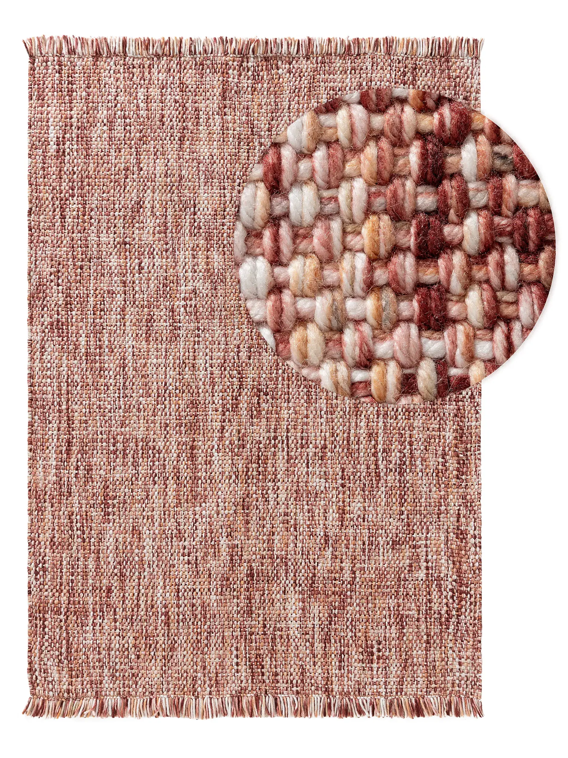 Matto 100% Polyester (recyceltes PET)a värissä Rot 100% Polyester (recyceltes PET) korkealla nukalla merkiltä benuta Pop