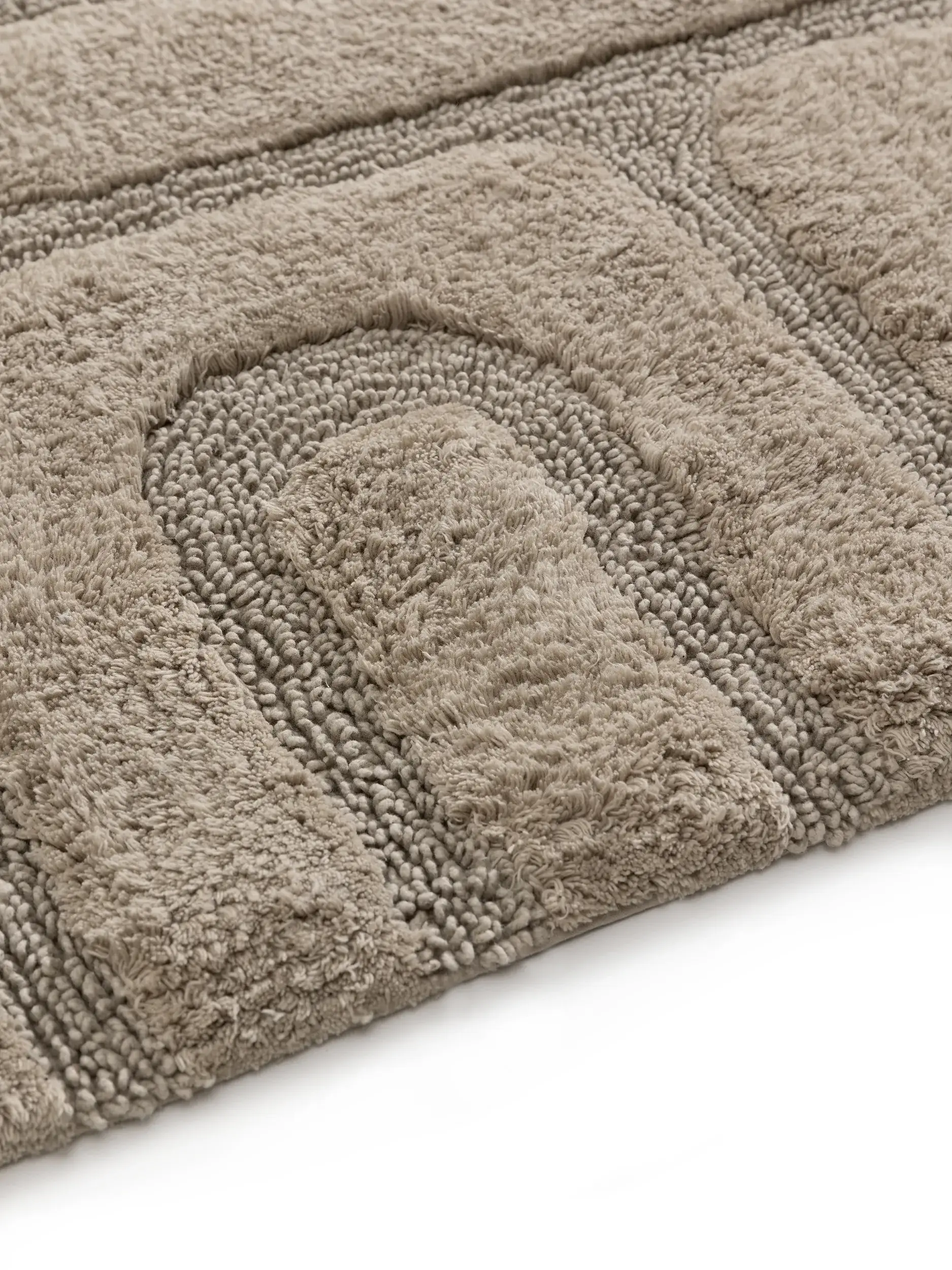 Badematte Dan Taupe com design Geometrisch em 100% Baumwolle da benuta Nest
