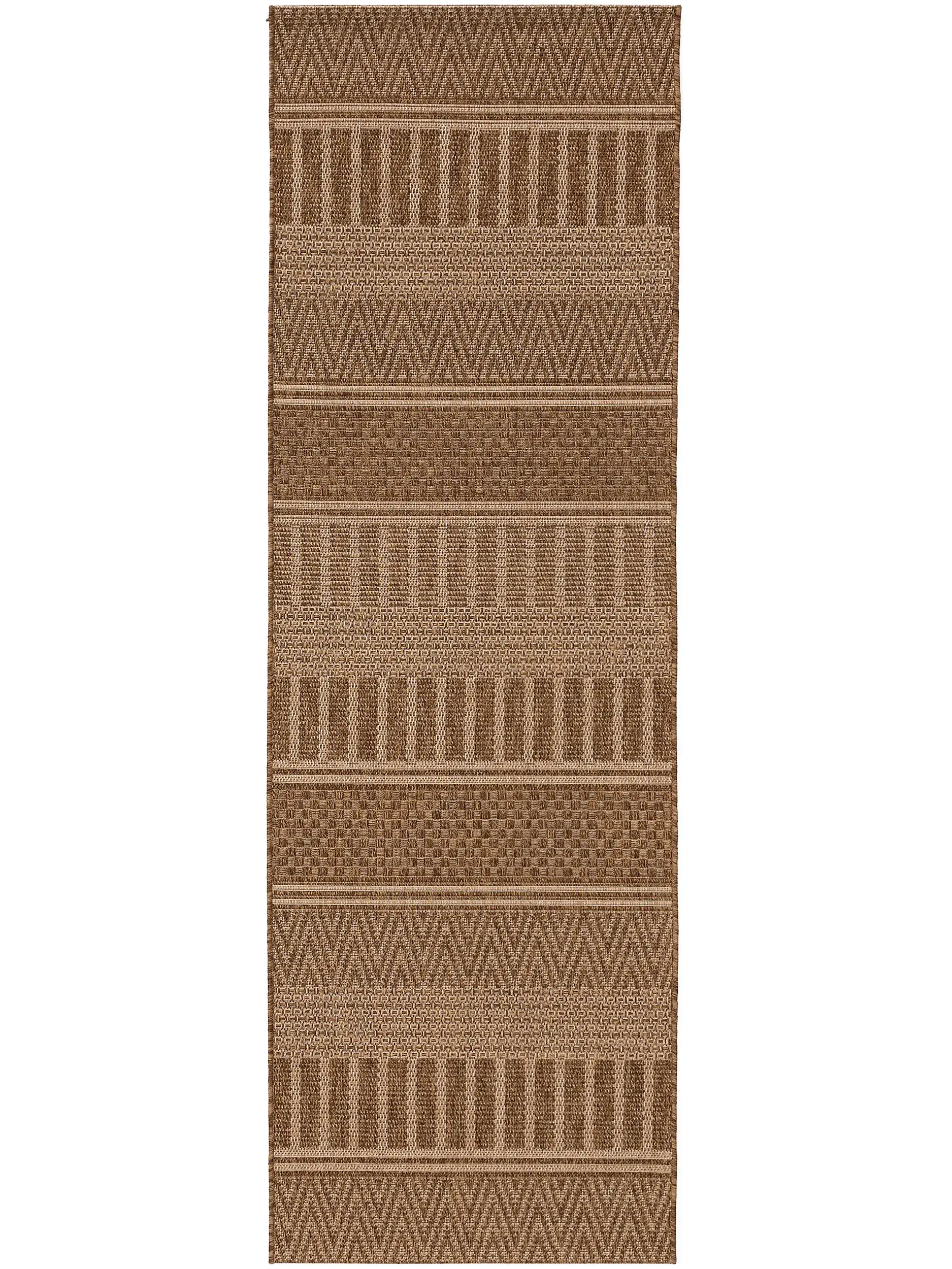 Rug made of 100% Polypropylen in Brown with a 100% Polypropylen high pile by benuta Nest