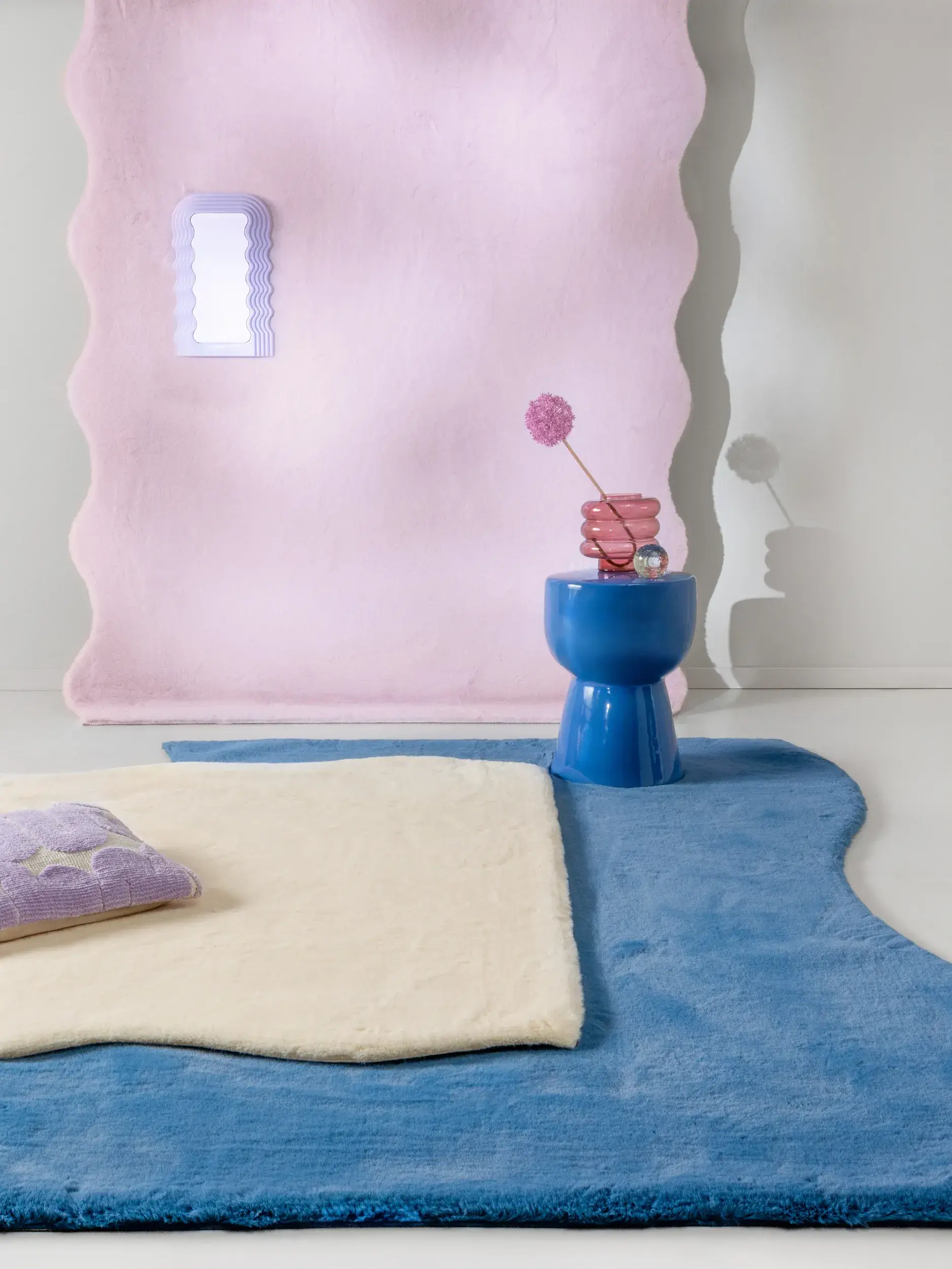 Teppich aus 100% Polyester in Lila mit 100% Polyester hohem Flor von benuta Pop