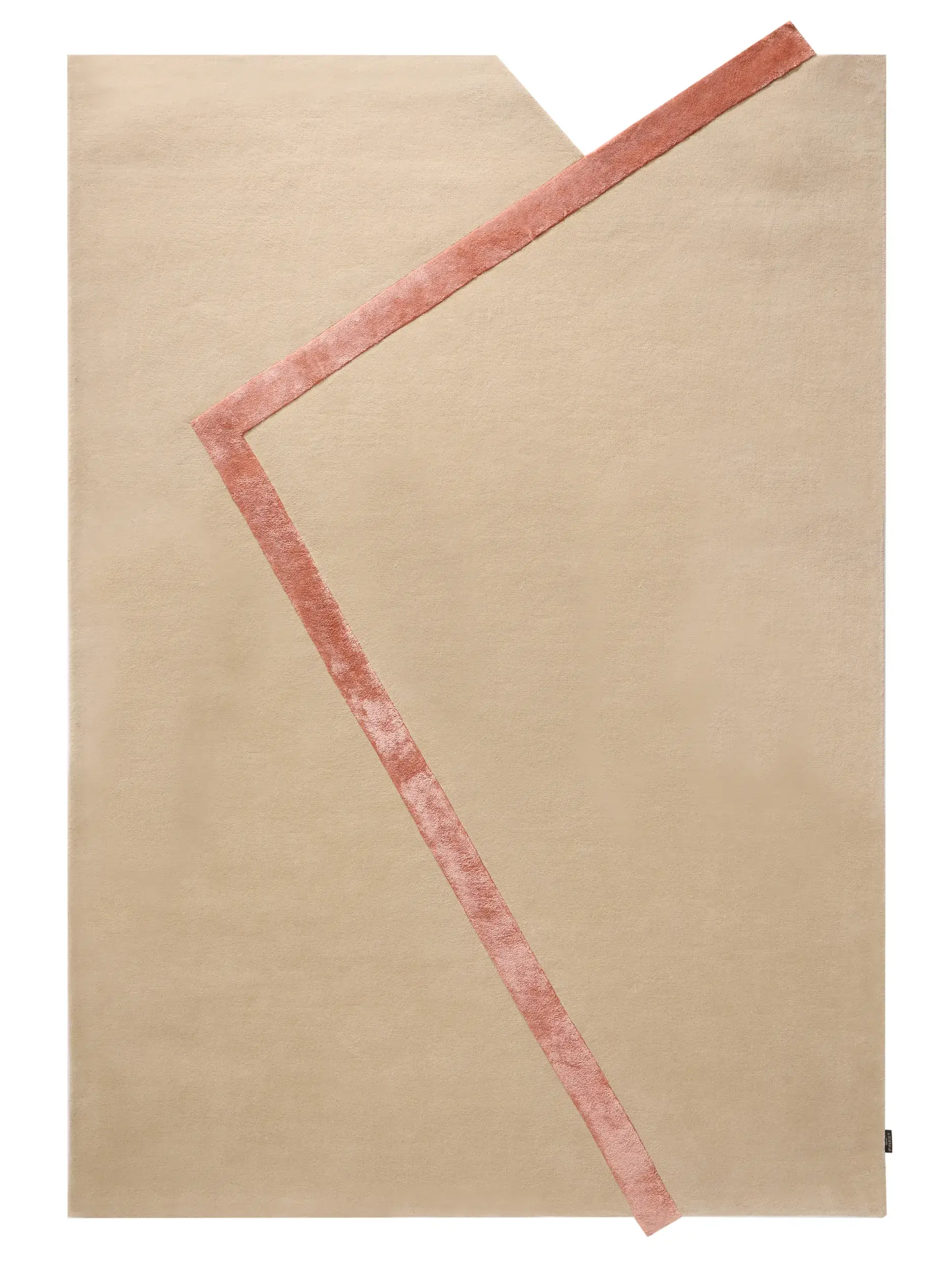 Rug made of 80% Wool, 20% Lyocell (Tencel™) in Beige with a 80% Wool, 20% Lyocell (Tencel™) high pile by benuta Finest