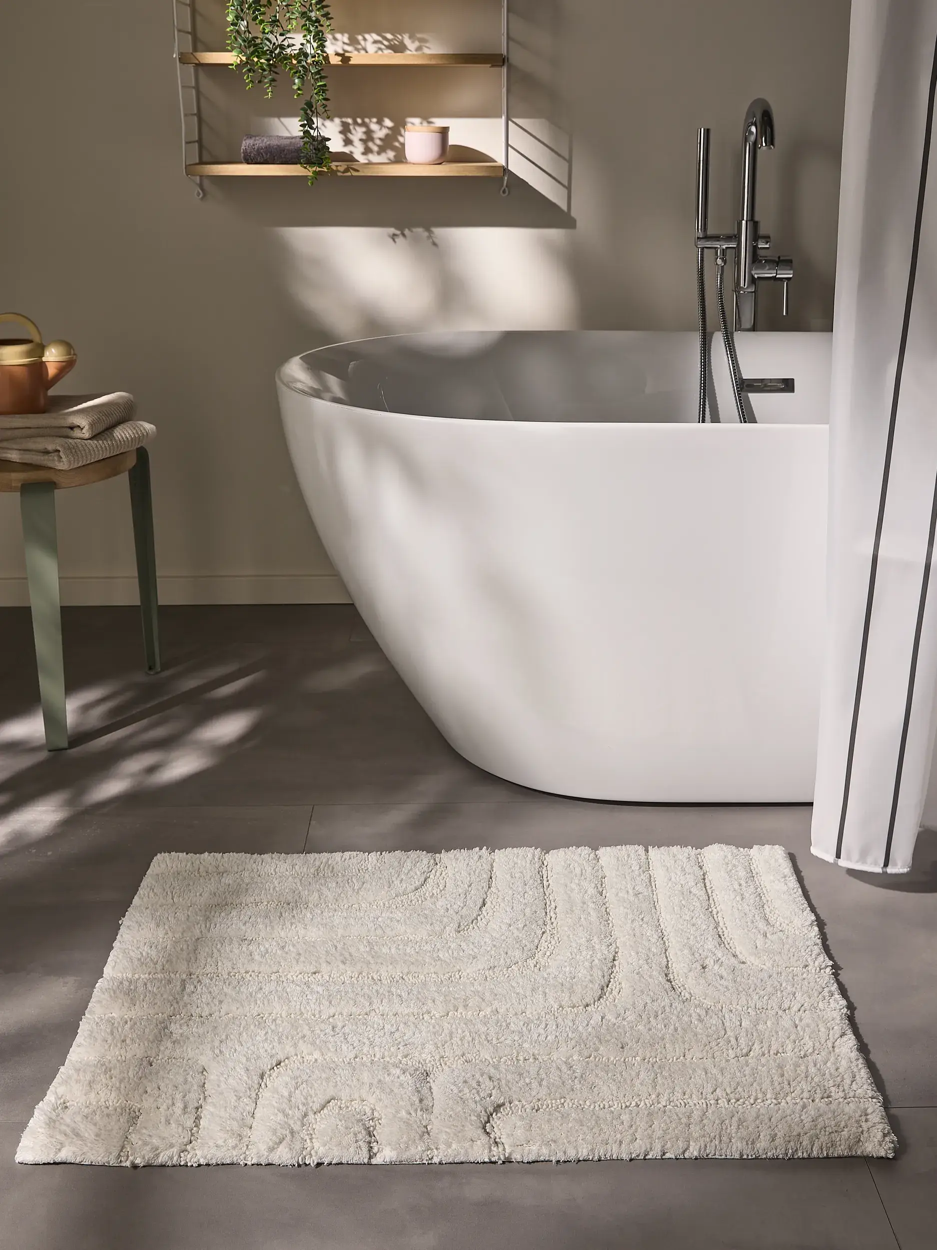 Badematte Dan Cream im Design Geometrisch aus 100% Baumwolle von benuta Nest