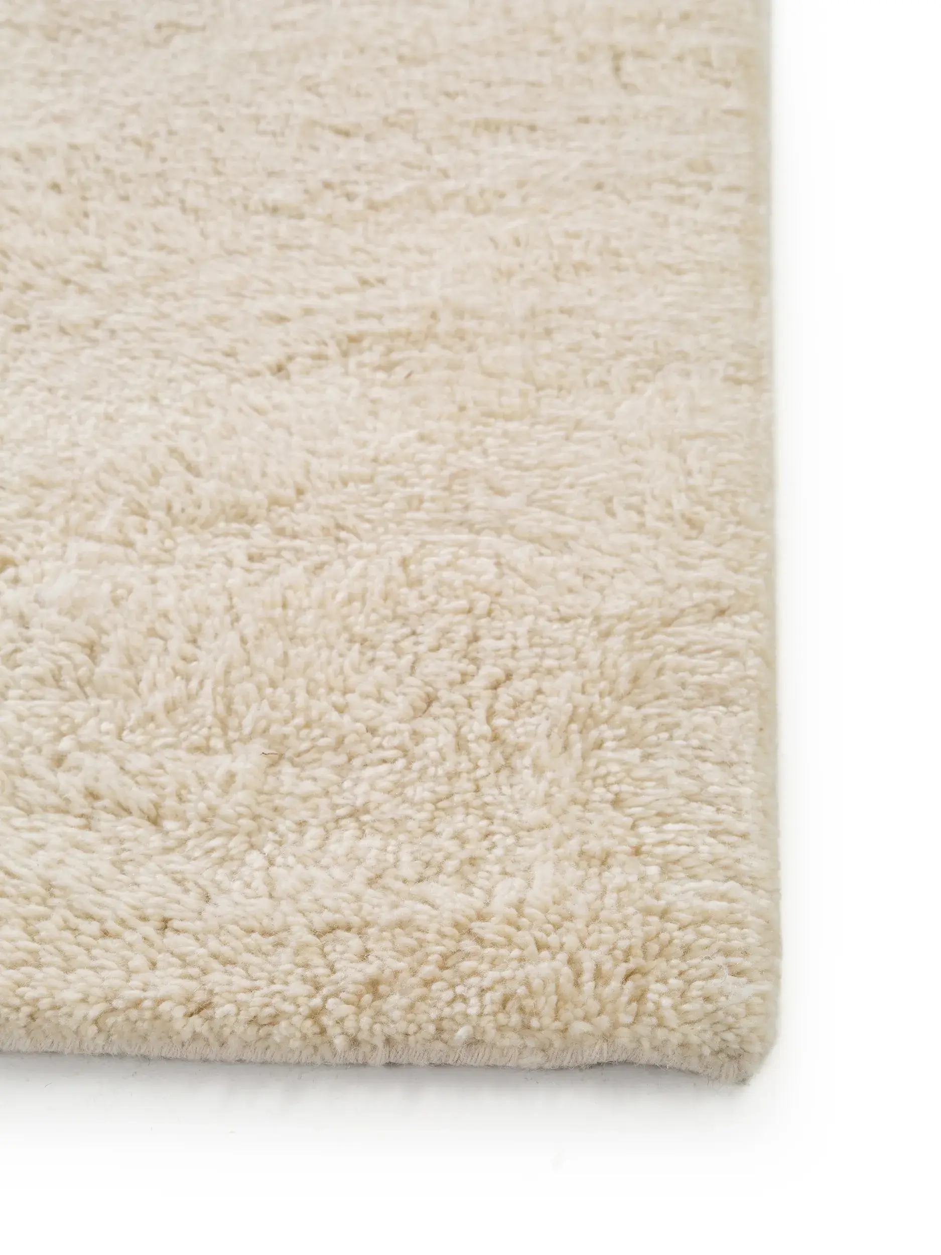 Tapijt van 100% Wol in Beige met een 100% Wol hoge pool van benuta pure