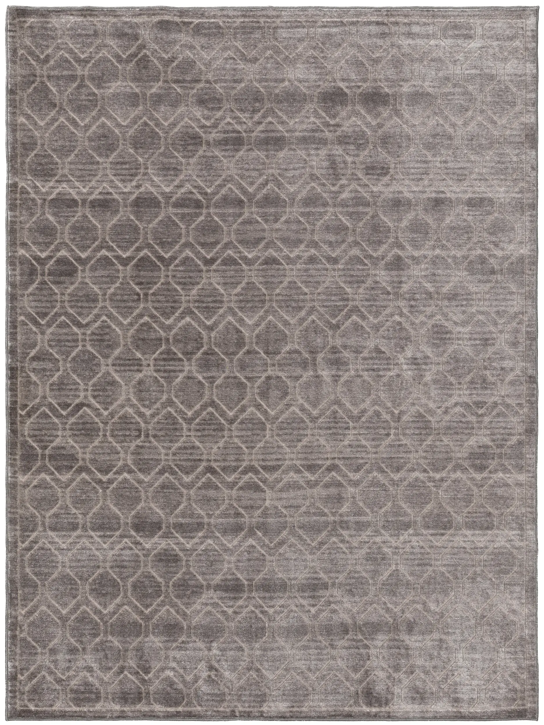 Rug made of 100% Polyester in Grey with a 100% Polyester high pile by benuta