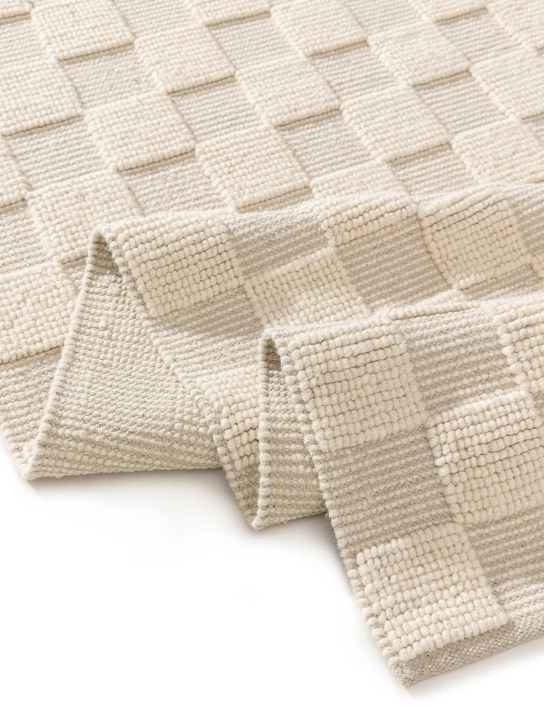 Alfombra de 60% Lana, 40% Algodón en Beige con un pelo de {{Placeholder_Pile Height}} de altura de benuta pure