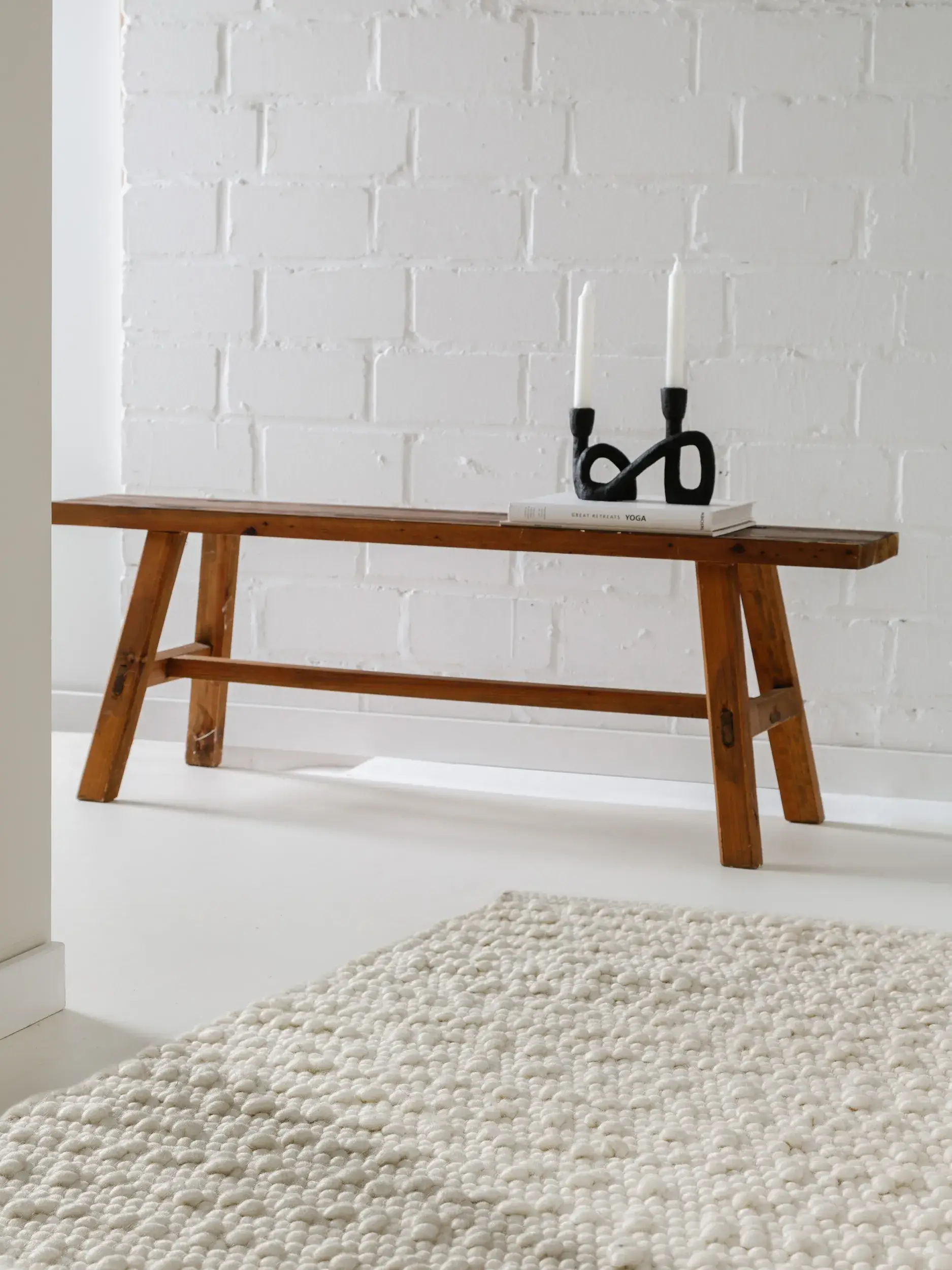 Teppich aus 70% Wolle, 15% Jute, 15% Baumwolle in Beige mit 70% Wolle, 15% Jute, 15% Baumwolle hohem Flor von benuta Pure