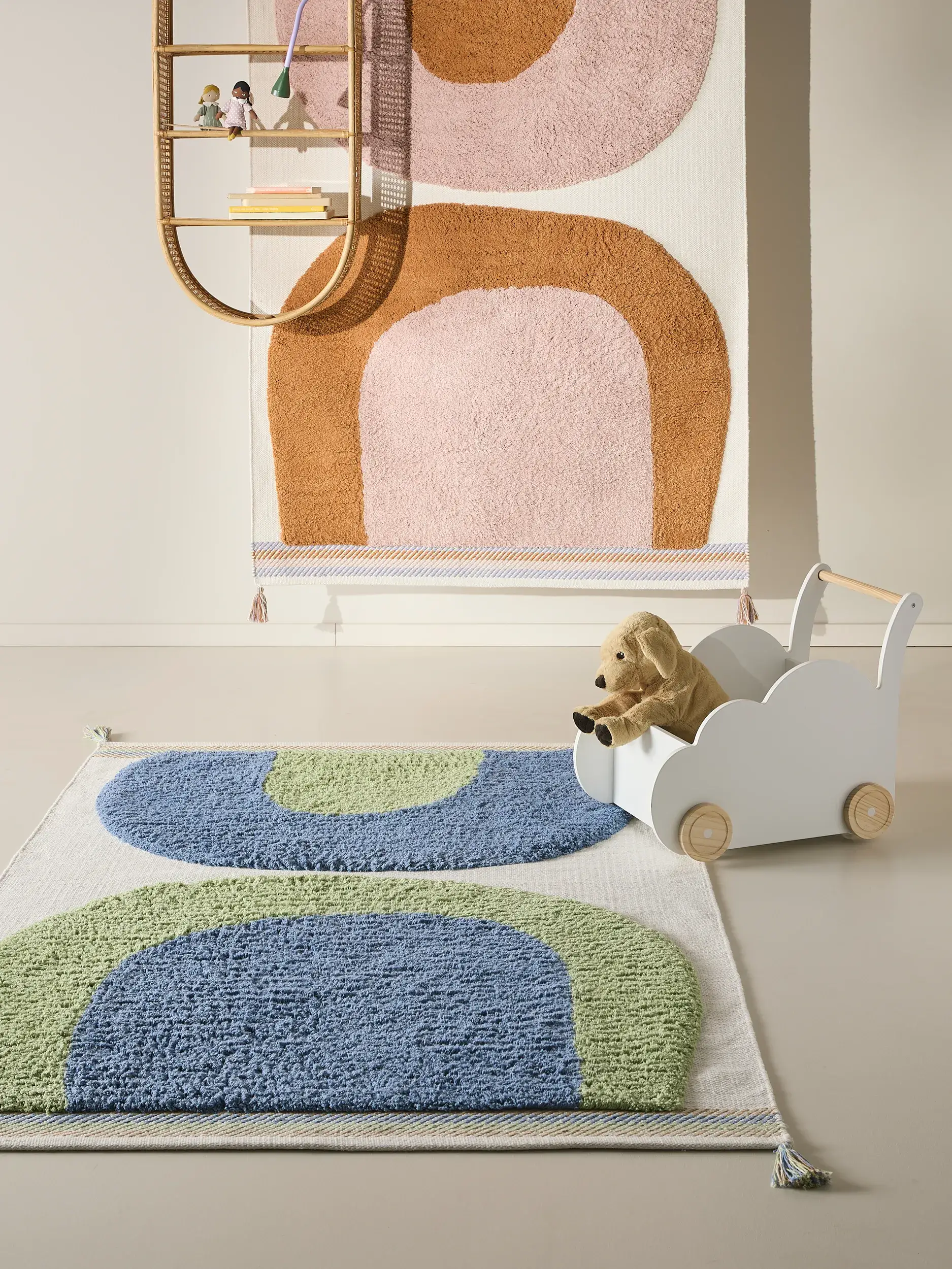 Teppich aus 100% Bio Baumwolle in Rosa mit 100% Bio Baumwolle hohem Flor von Lytte